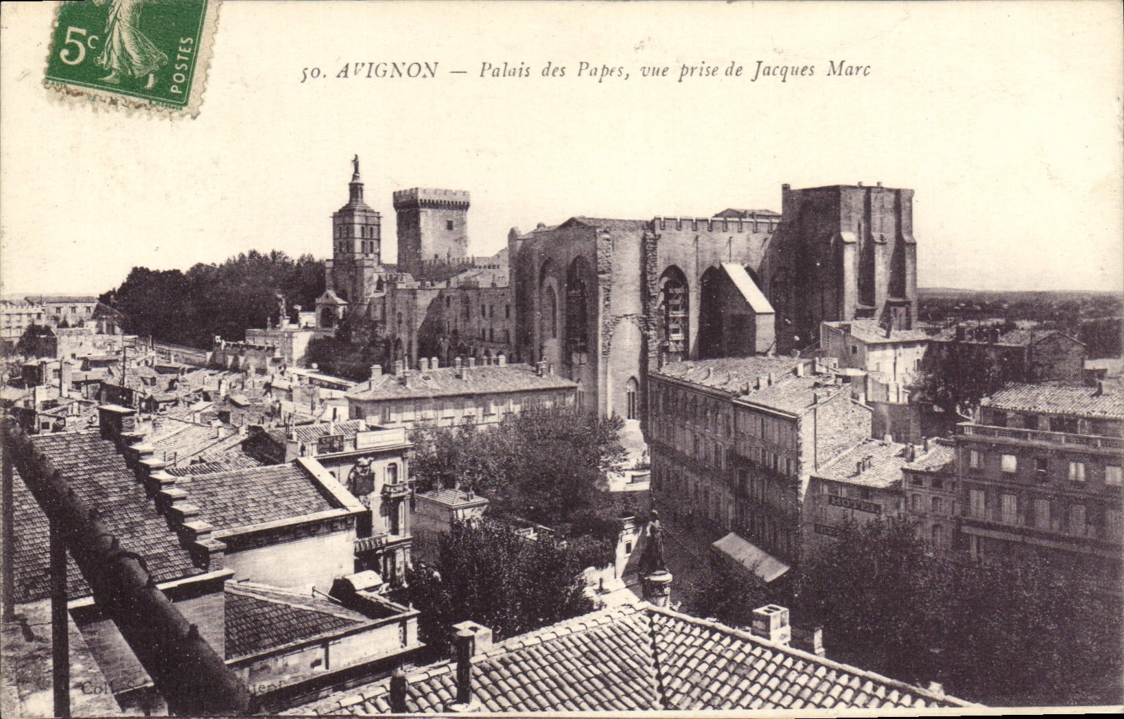 VINTAGE POSTCARD Avignon Palate Of the Popes Seen from of Jacques Marc