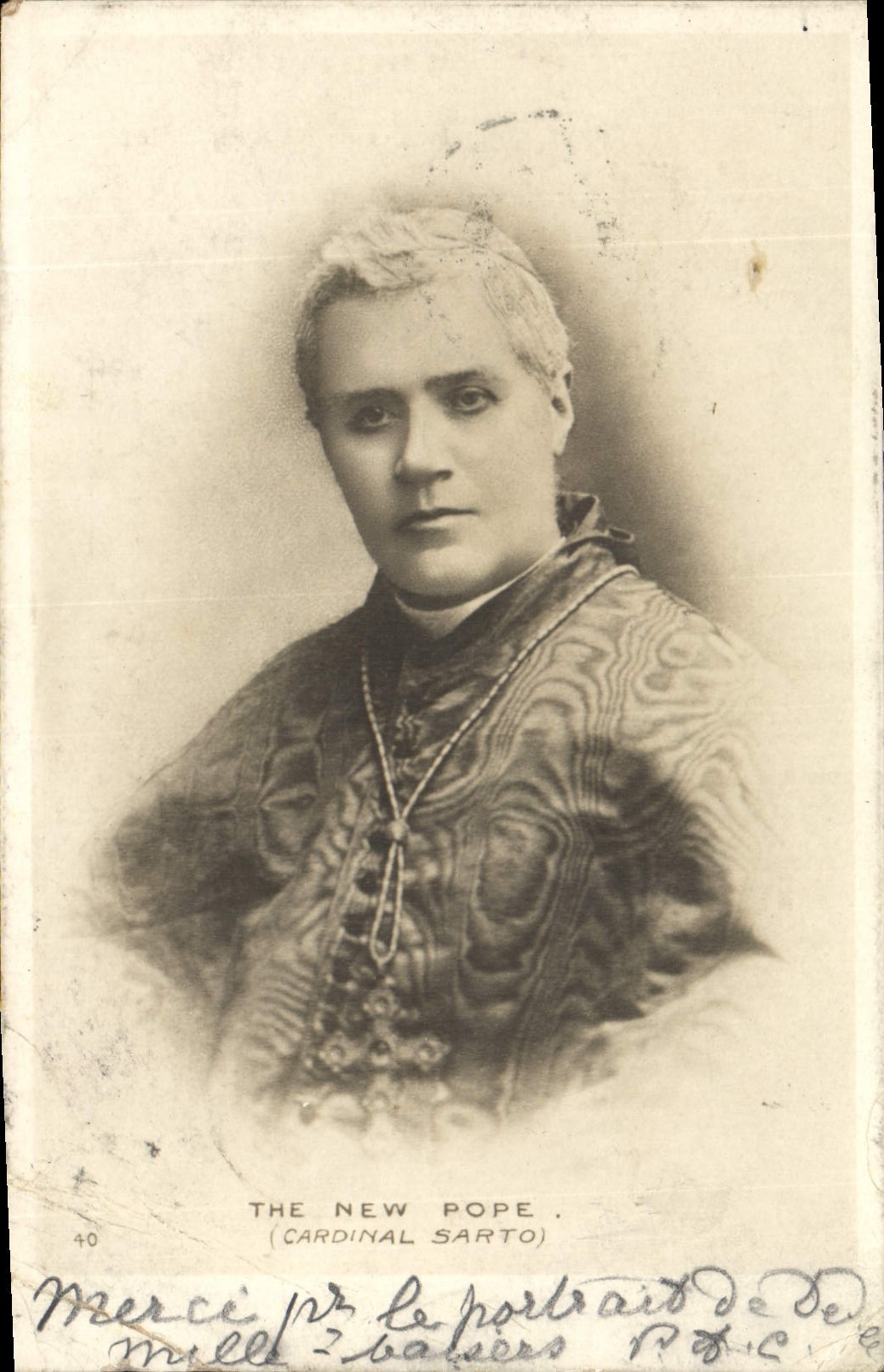 VINTAGE POSTCARD Pope the new pope Cardinal Sarto