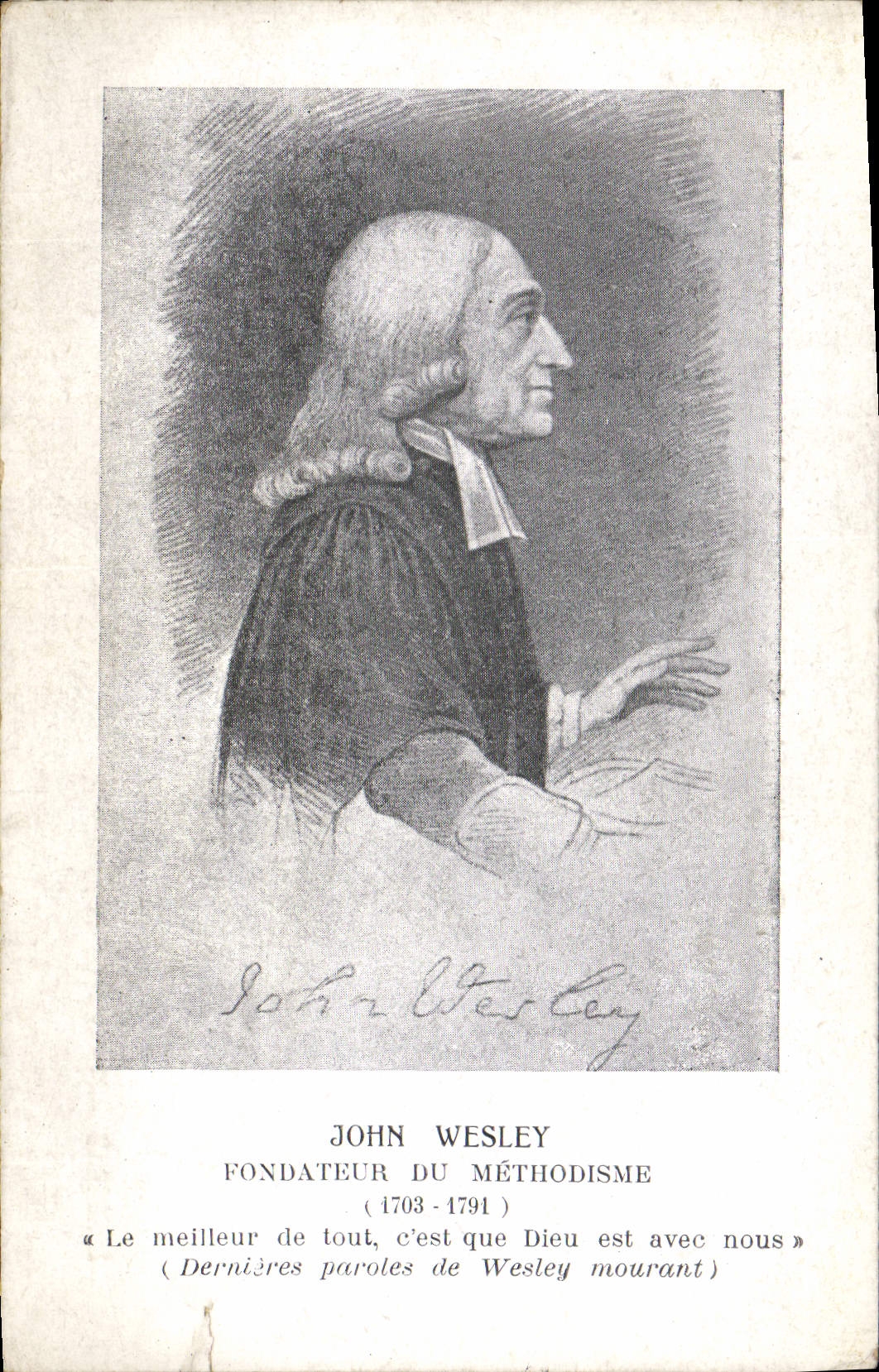 VINTAGE POSTCARD John Wesley Founder of the methodism