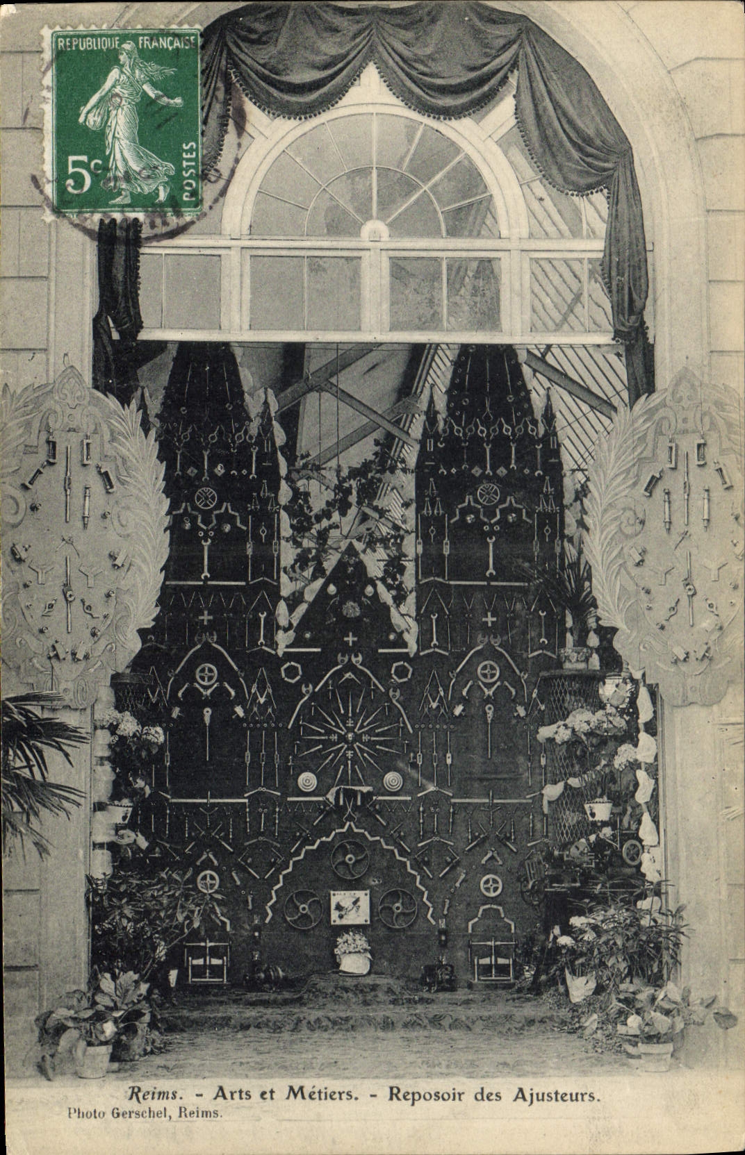 VINTAGE POSTCARD Rheims Arts and Trades Resting place of the fitters