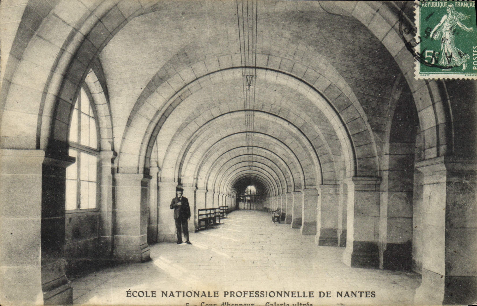 VINTAGE POSTCARD professional National school of Nantes Main courtyard Gallery