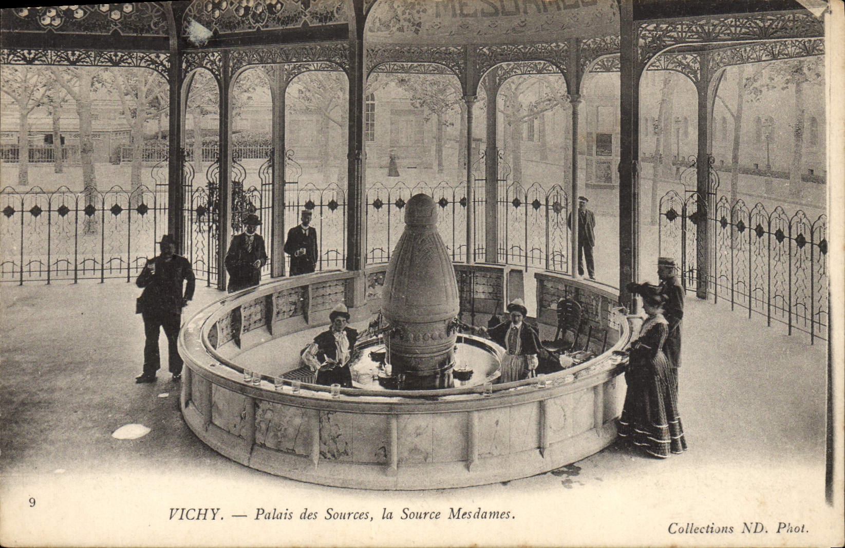 VINTAGE POSTCARD Hydrotherapy Vichy Palate of the Sources the Mesdames source