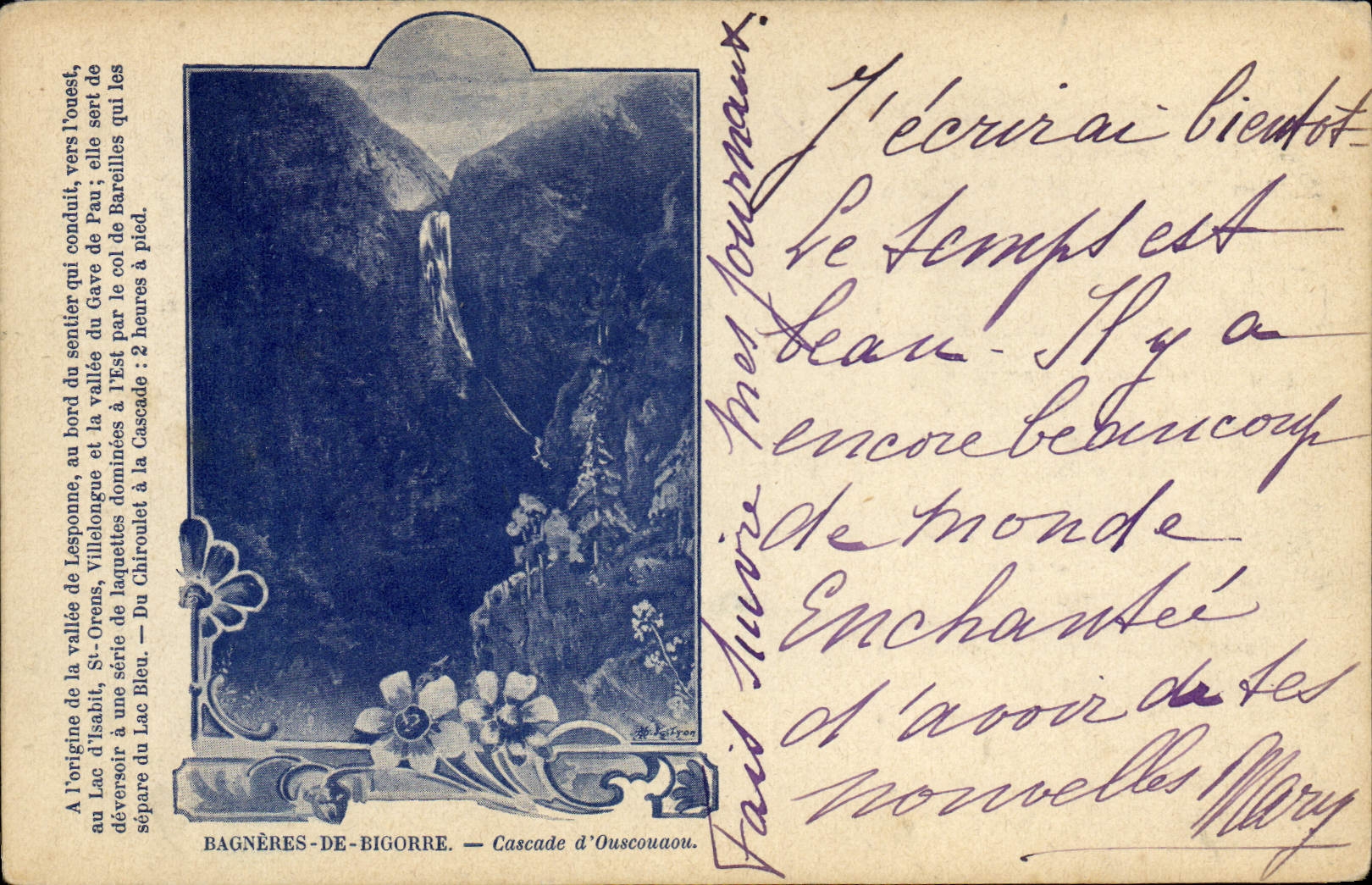 CPA Thermalisme Bagneres de Bigorre Cascade d'Ouscouanou