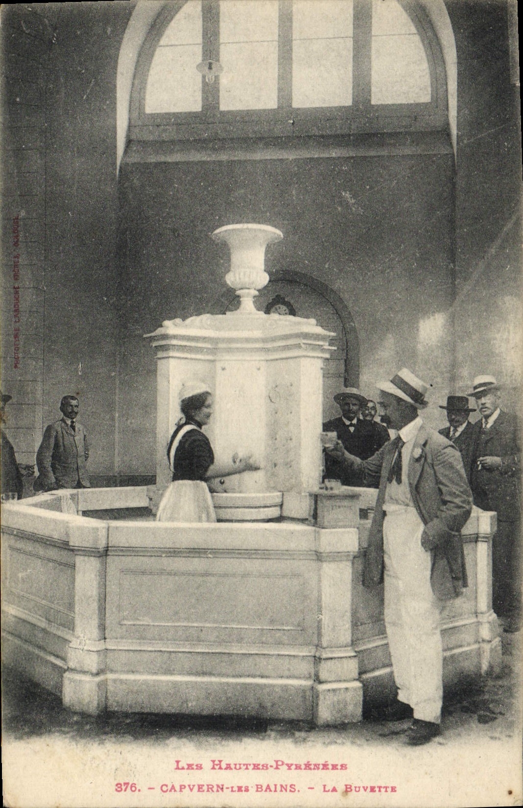 VINTAGE POSTCARD Capvern Hydrotherapy les Bains the refreshment bar