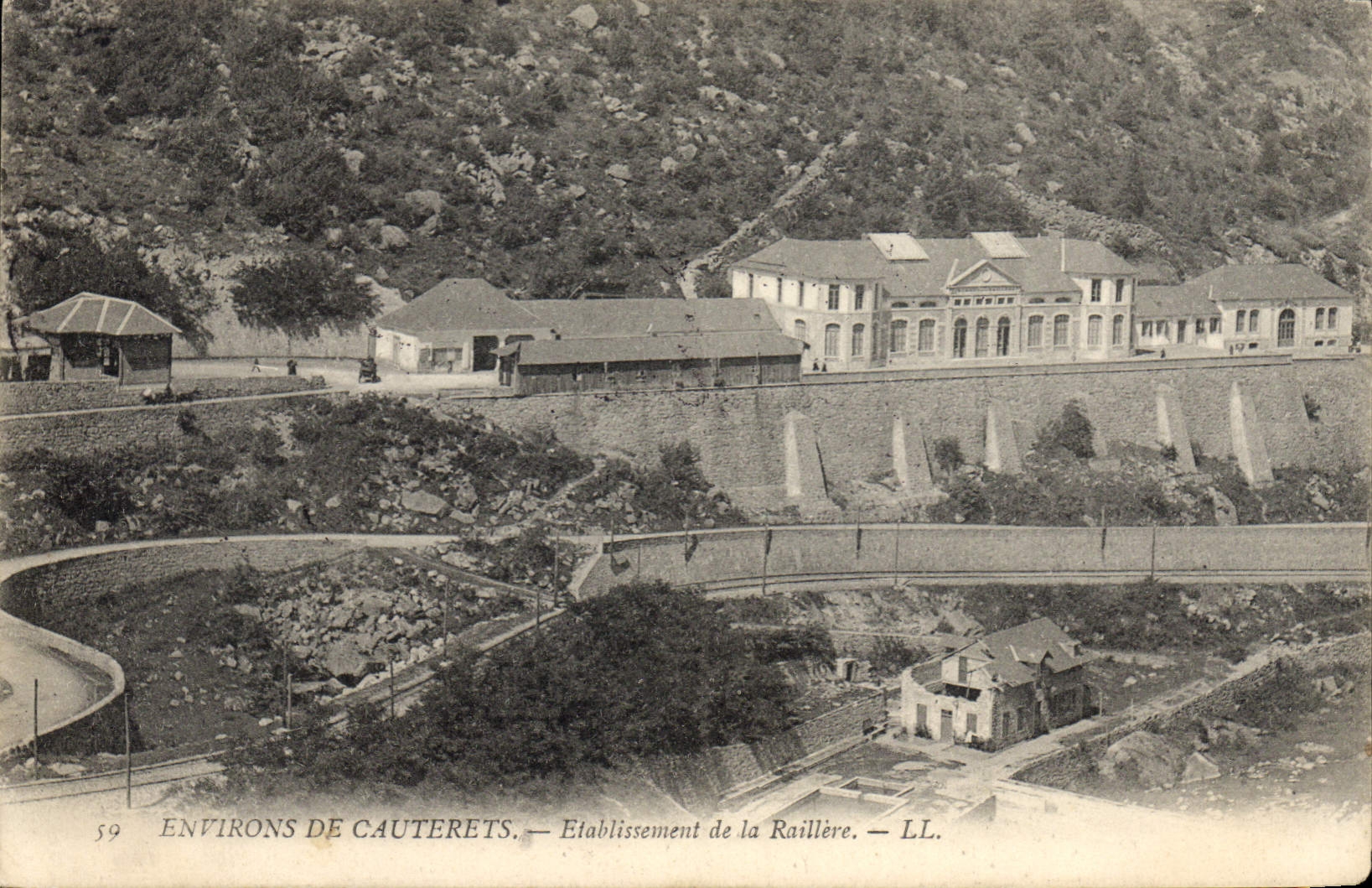 VINTAGE POSTCARD Hydrotherapy Surroundings of Cauterets Establishment of Raillere