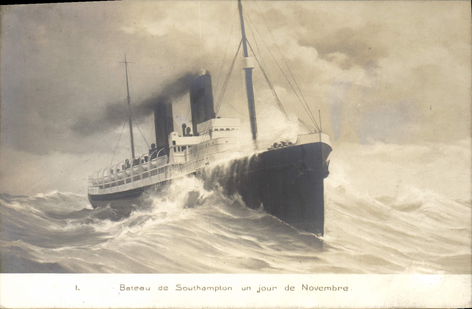 VINTAGE POSTCARD Boat of Southampton one day of November