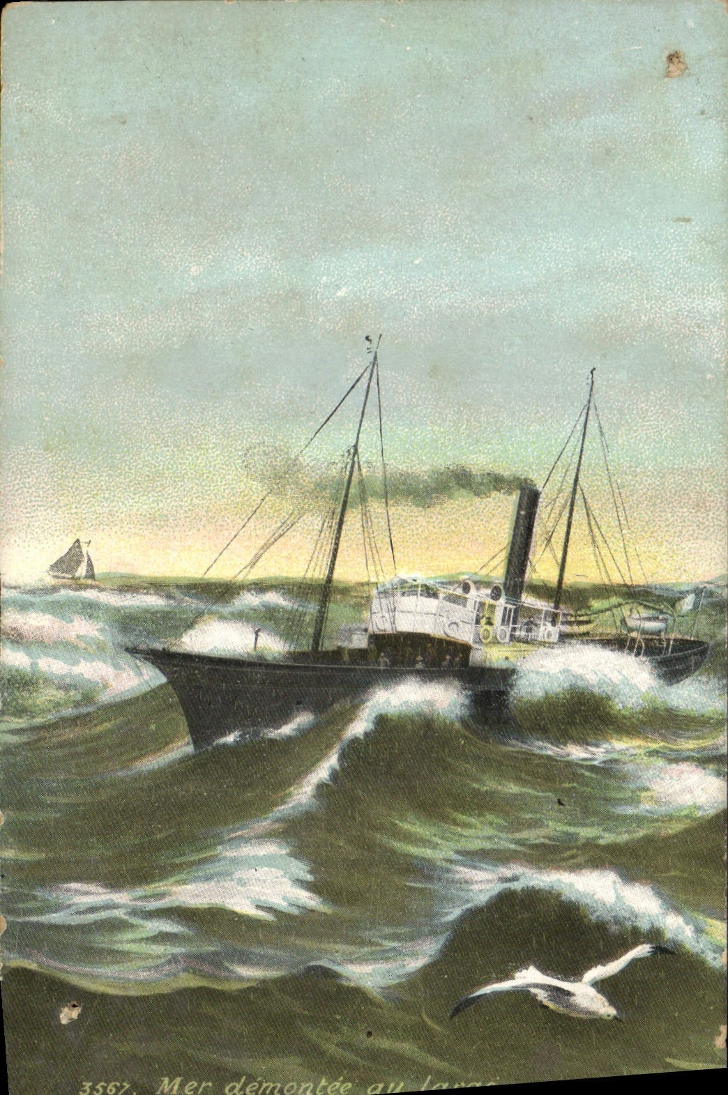 CPA Bateau Mer demontee au large 