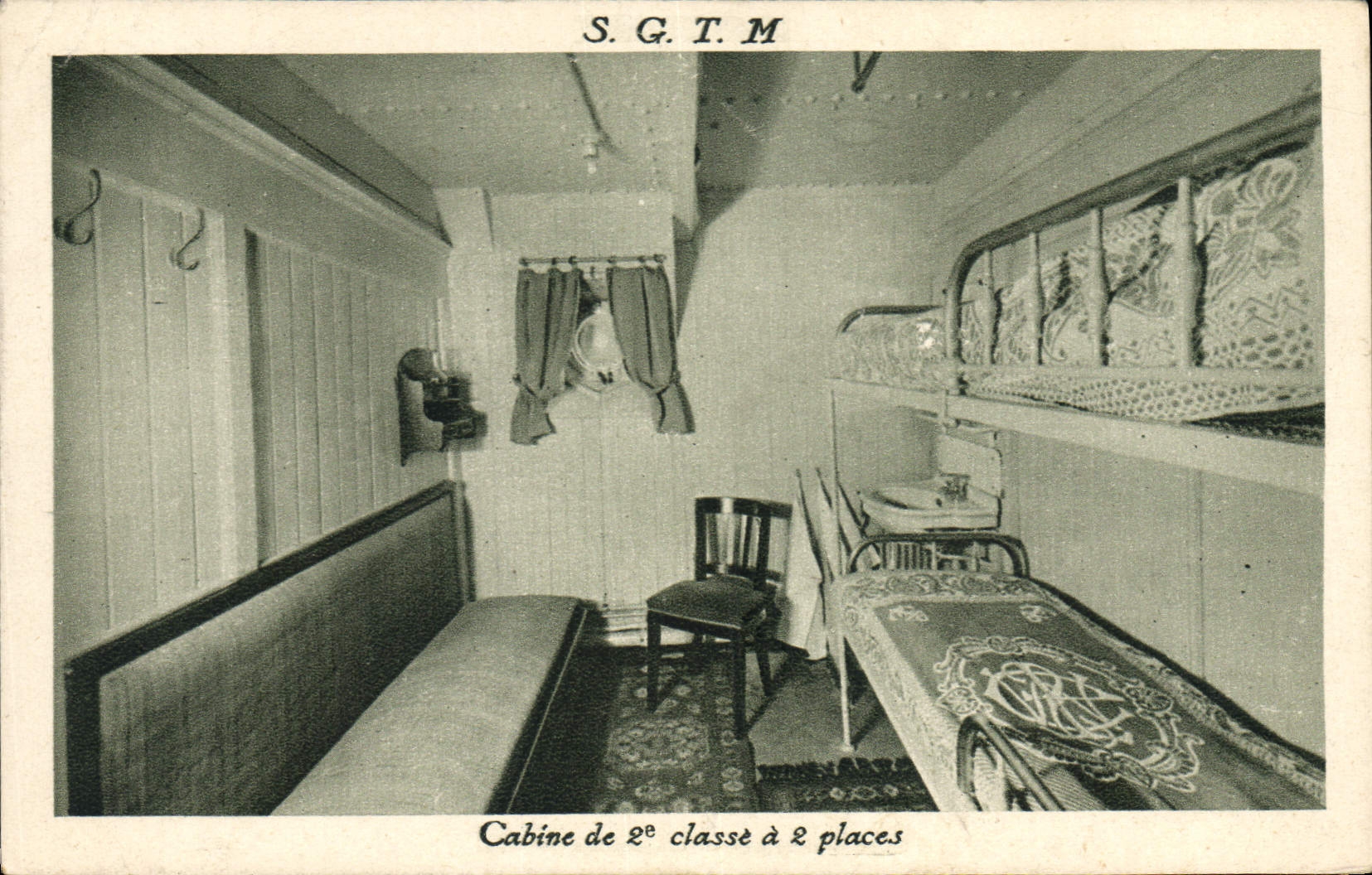 CPA Bateau Paquebot SGTM Cabine de 2eme classe a 2 places 