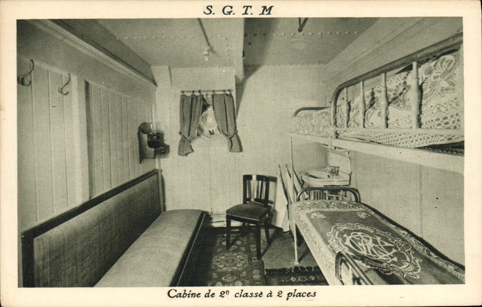 CPA Bateau Paquebot SGTM Cabine de 2eme classe a 2 places