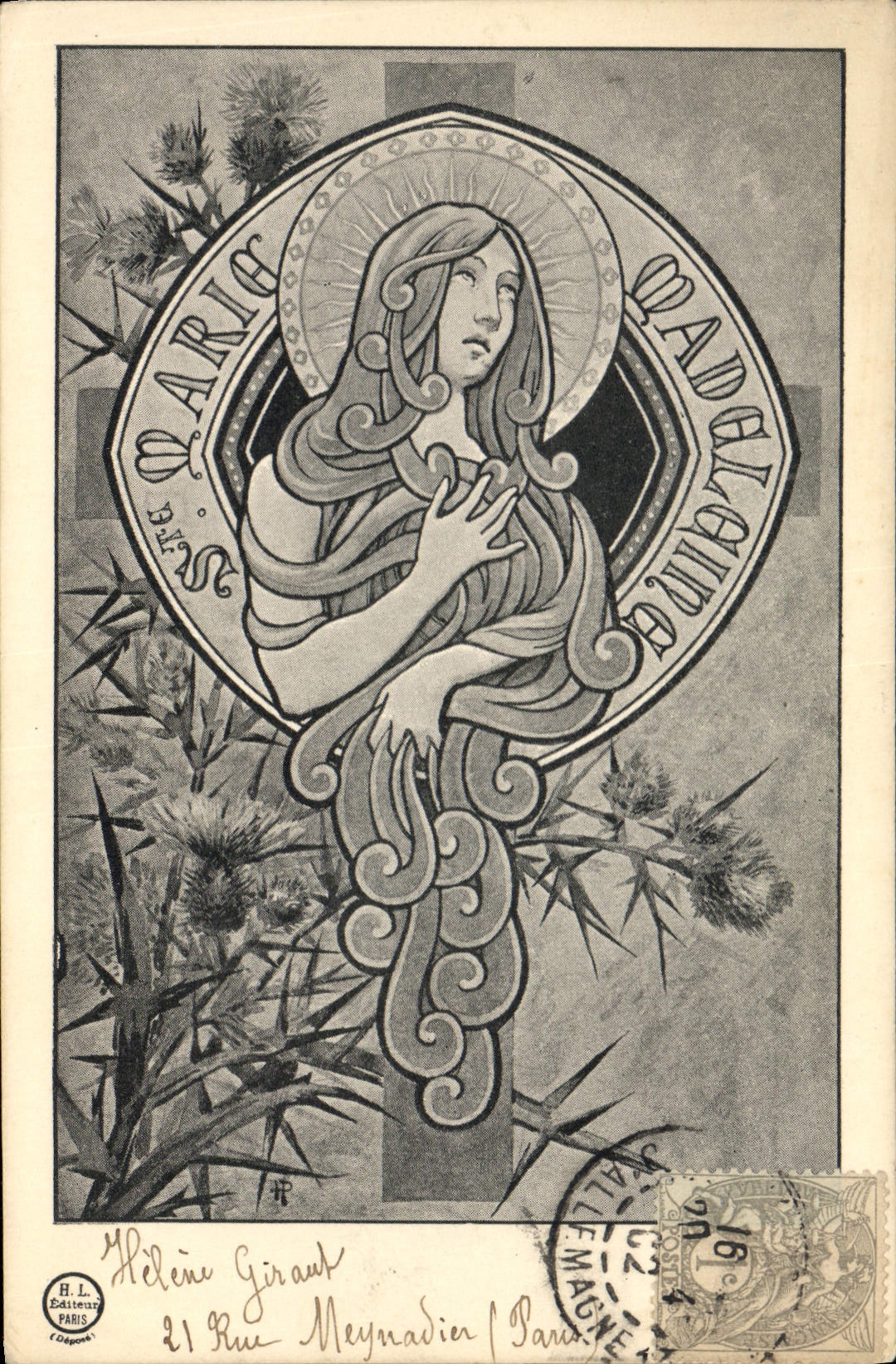 VINTAGE POSTCARD Marie-madeleine First name