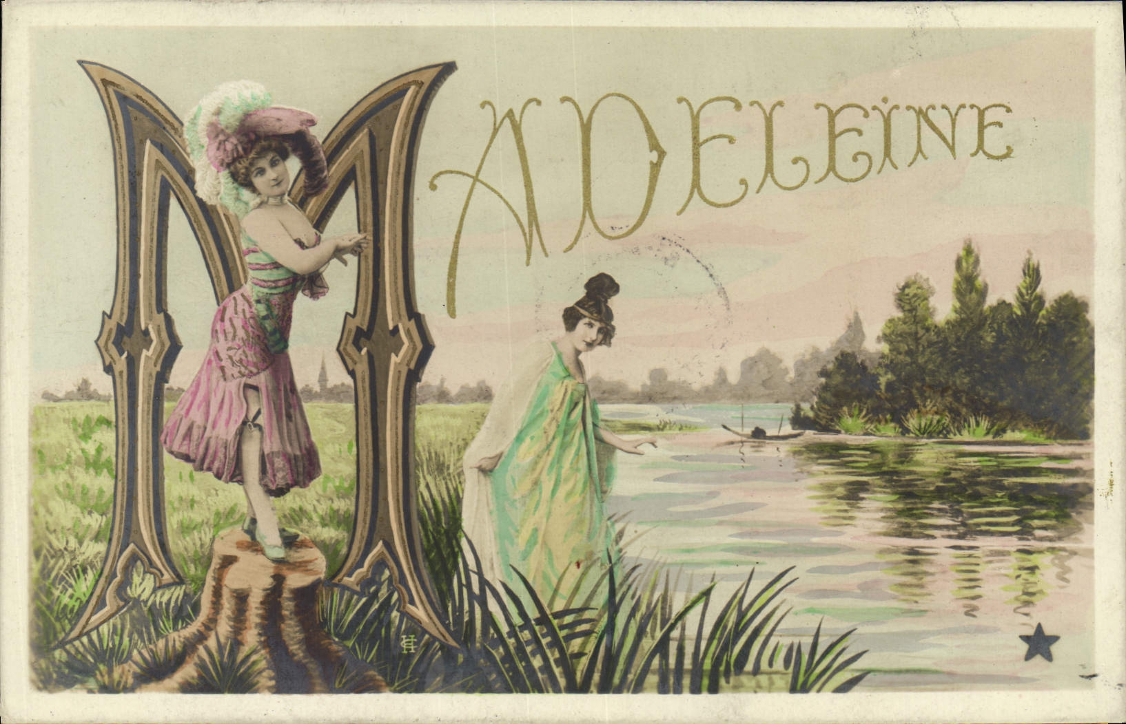 VINTAGE POSTCARD Madeleine First name
