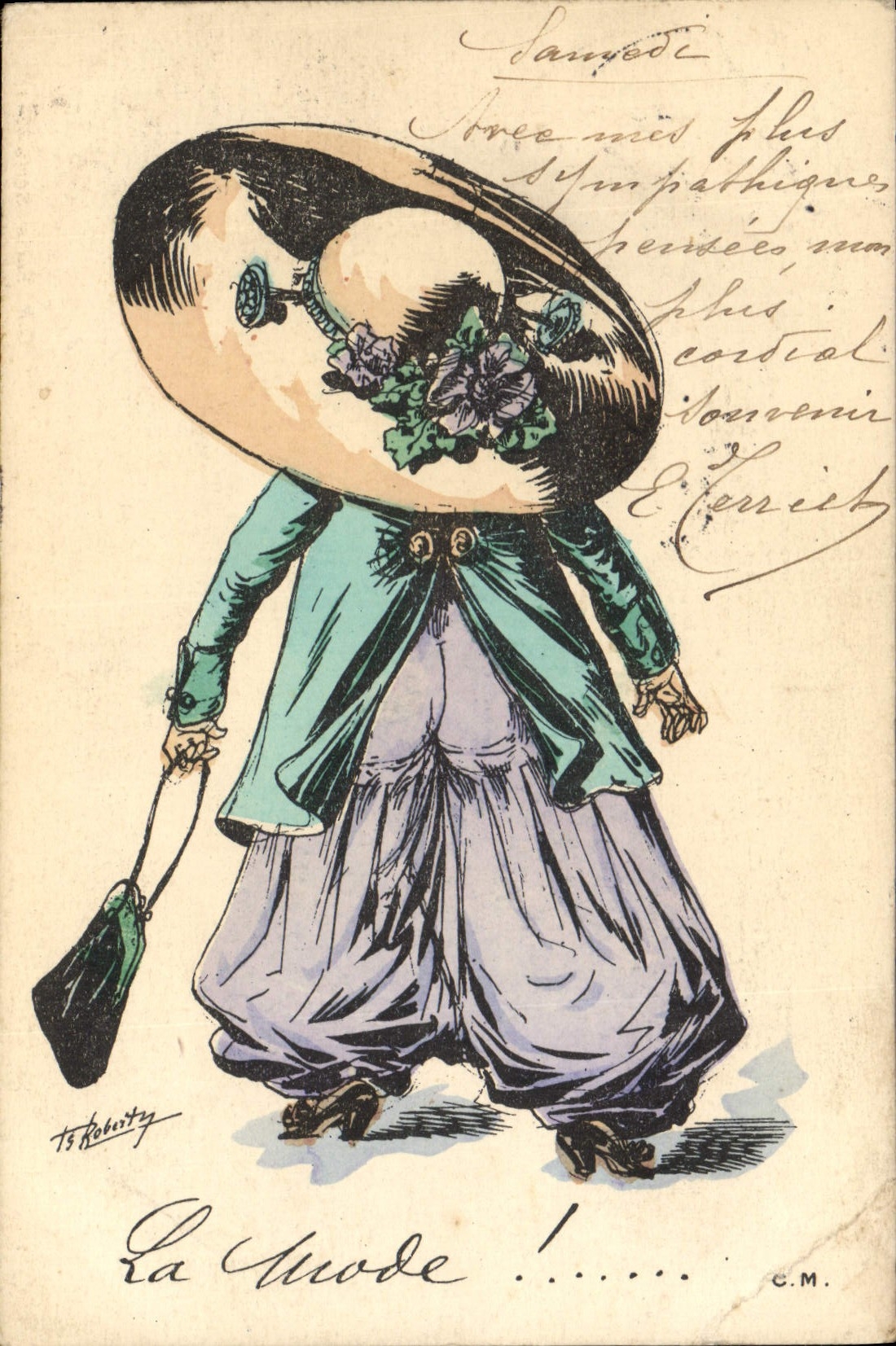 VINTAGE POSTCARD Fantasy Roberty Illustrator fashion