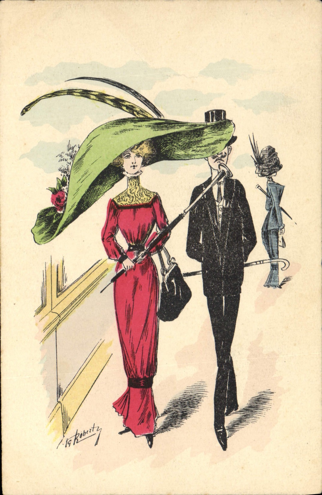 VINTAGE POSTCARD Fantasy Illustrator Roberty Woman