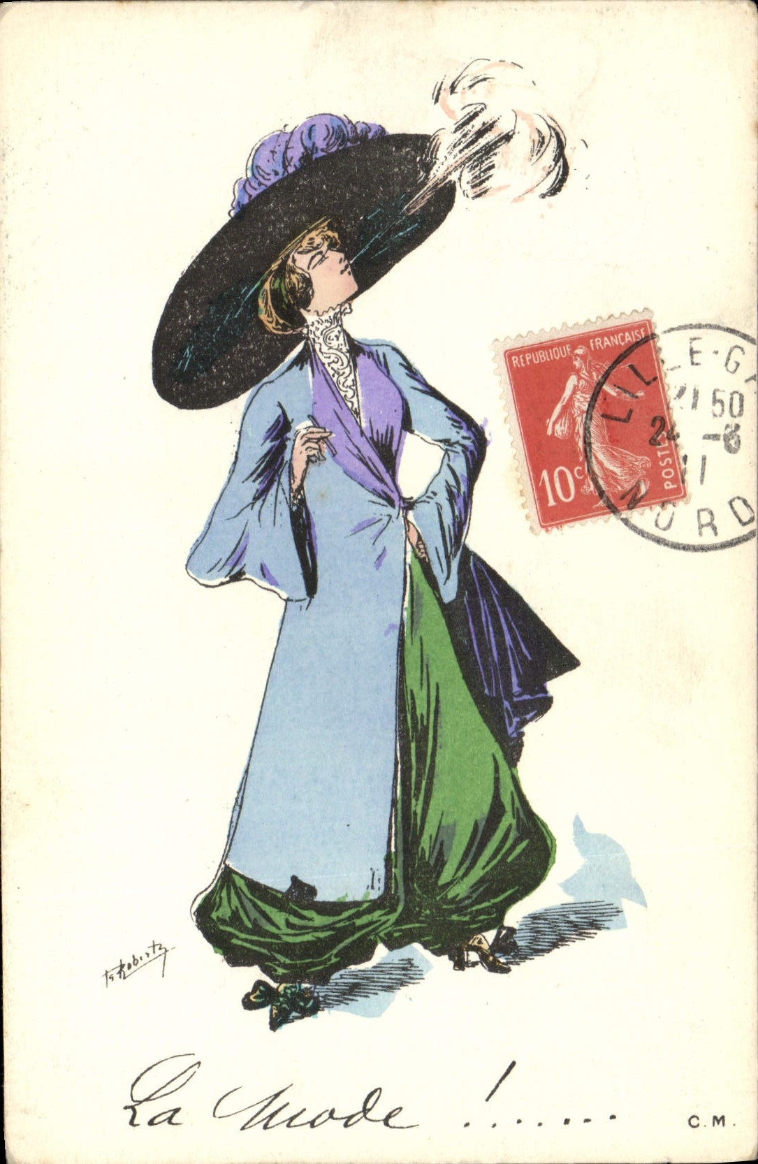 VINTAGE POSTCARD Fantasy Illustrator Roberty Woman fashion