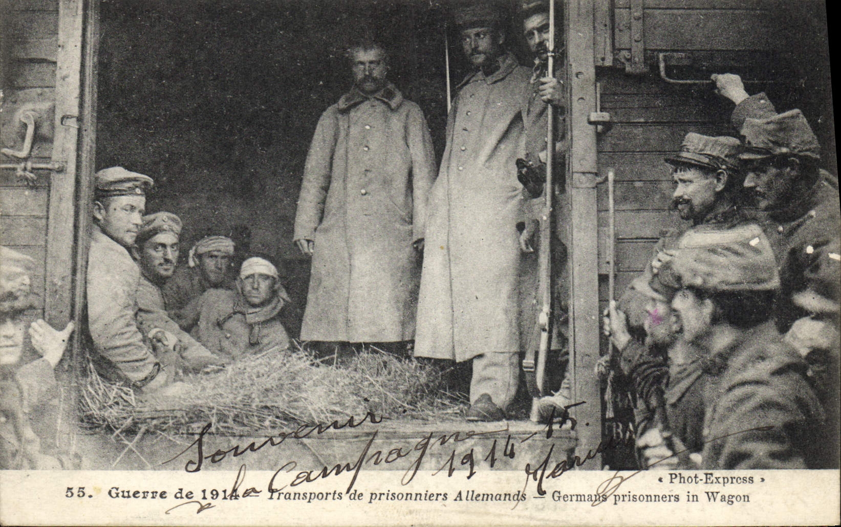 Transporte de Militaria de la POSTAL de la VENDIMIA de presos alemanes