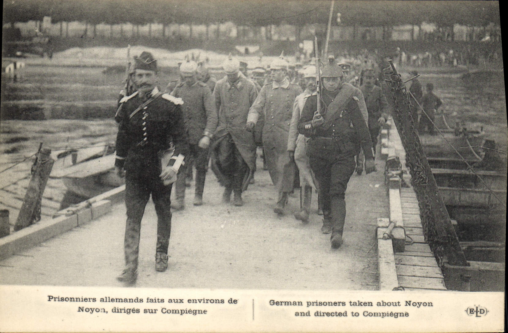 Los hechos alemanes de Militaria Prisonniers de la POSTAL de la VENDIMIA alrededor de Noyon dirigen en Compiegne