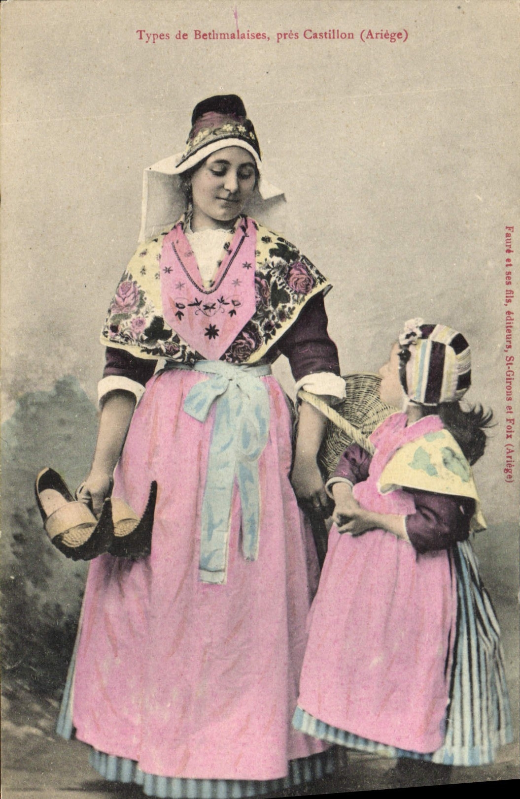 CPA Folklore Types de Bethmalaises pres Castillon Ariege 