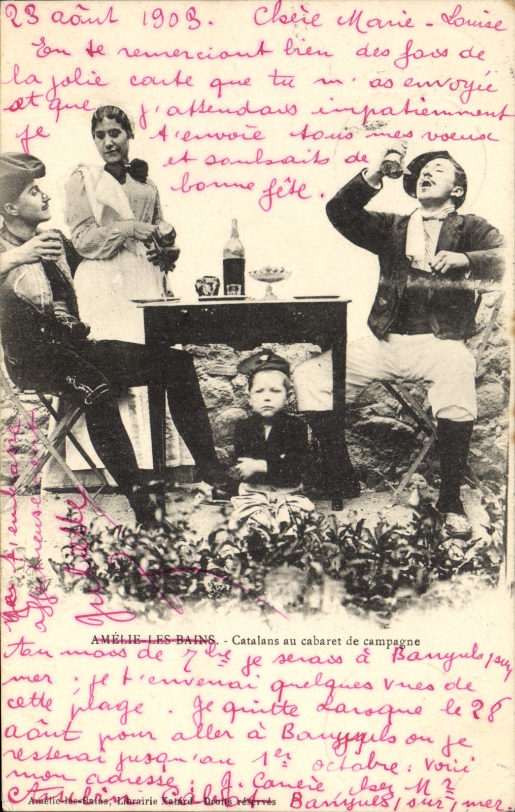 CPA Folklore Amelie les Bains Catalans au cabaret de campagne 