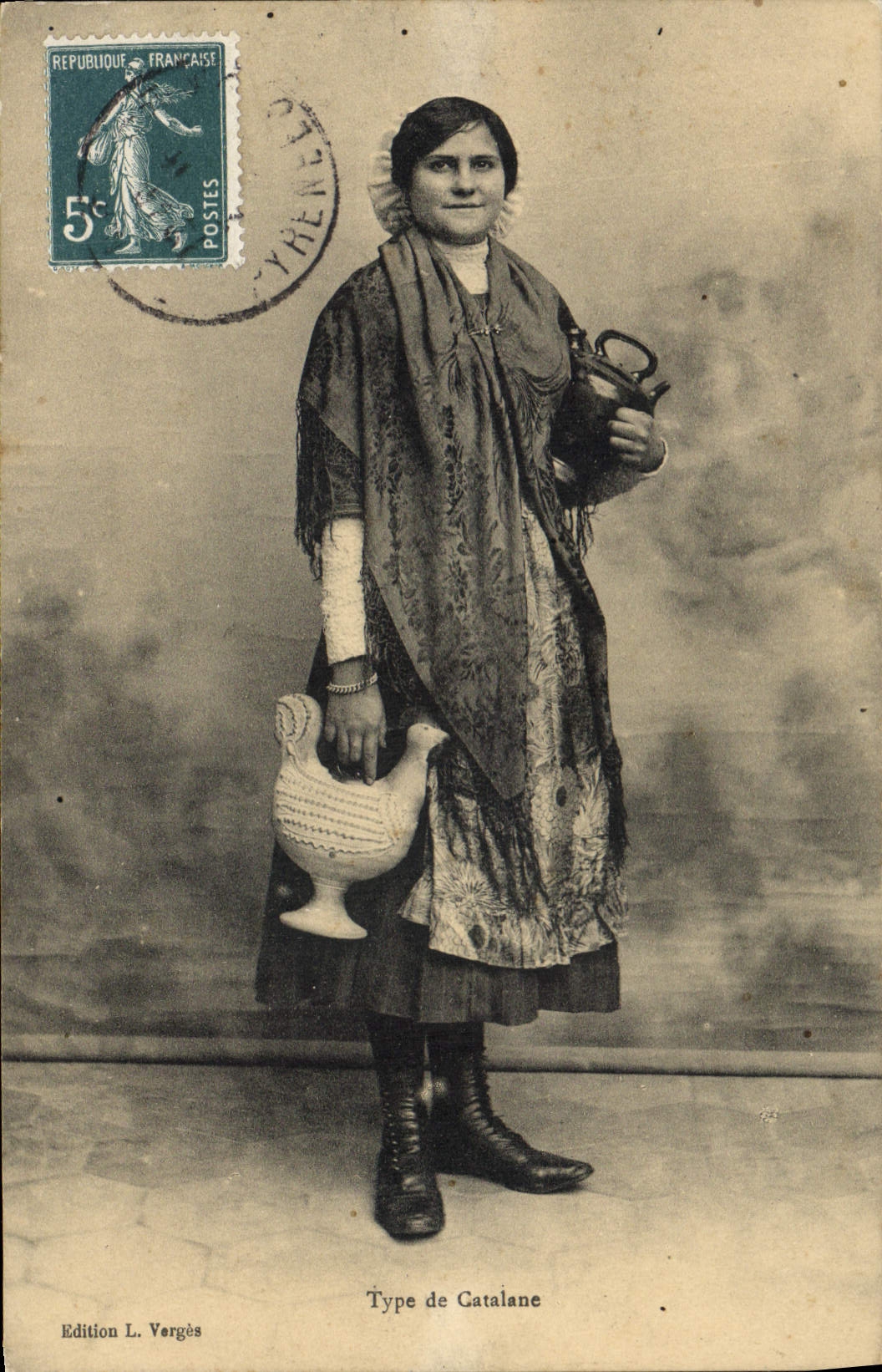 CPA Folklore Type de Catalane