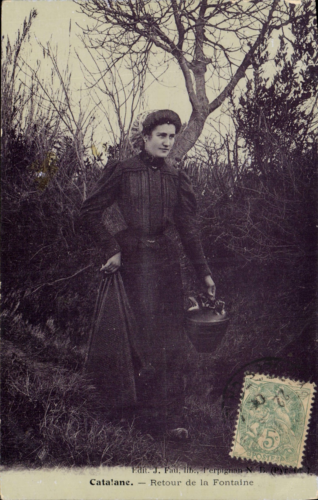 CPA Folklore Catalane Retour de la fontaine