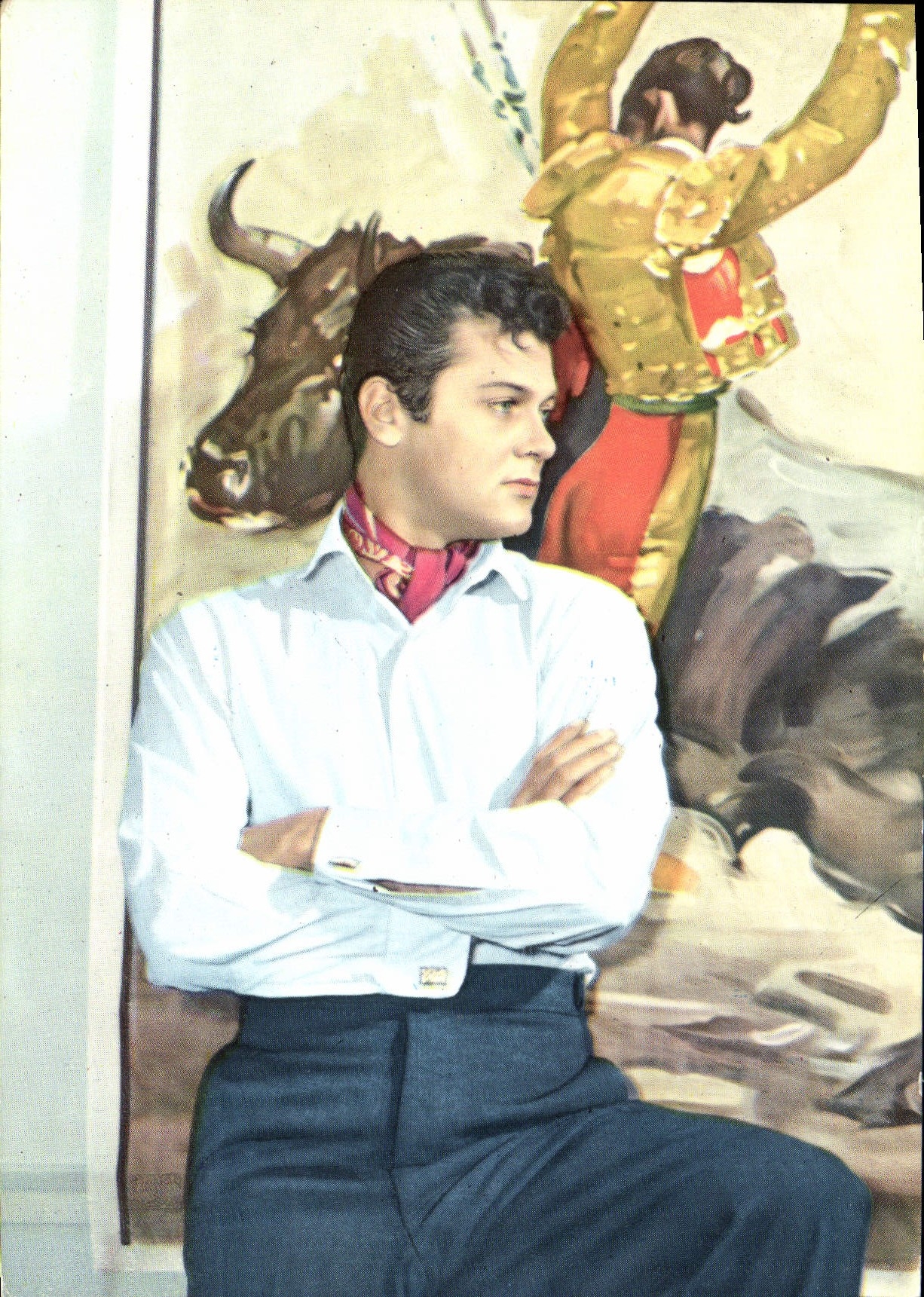 MODERN CARD Cinema Tony Curtis Bull bullfight