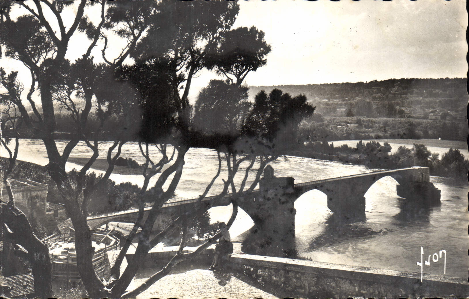 POSTAL MODERNA Avignon el Rhone y el puente santo Benezet