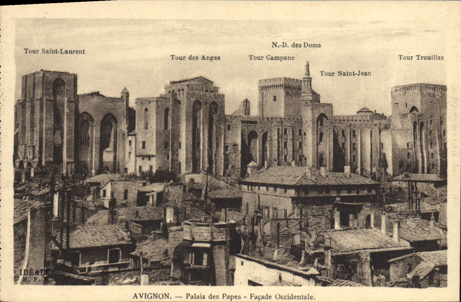 Paladar de Avignon de la POSTAL de la VENDIMIA de los papas Frontages Western