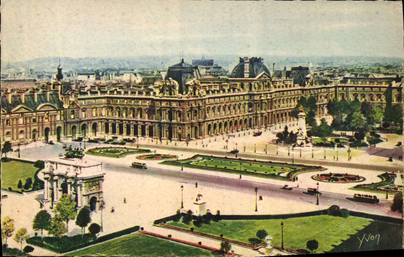 CPA Paris Perspective sur la place du Carrousel 