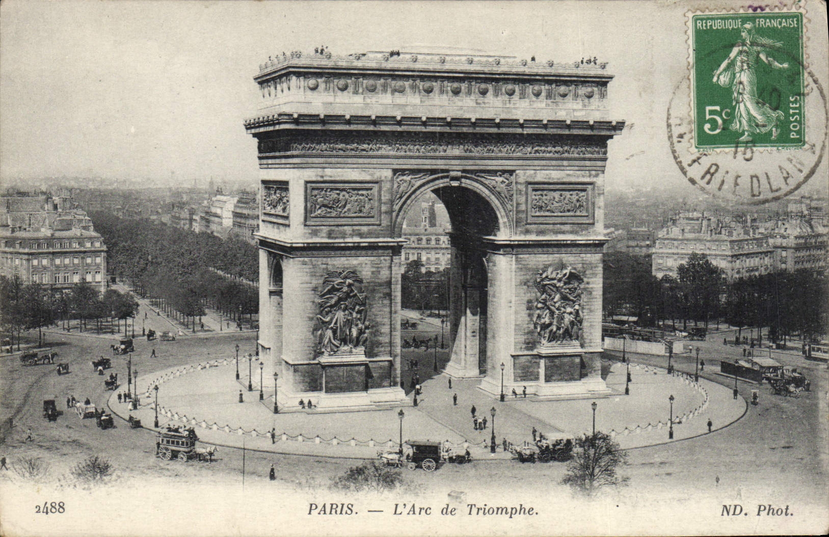 CPA Paris L'Arc de Triomphe