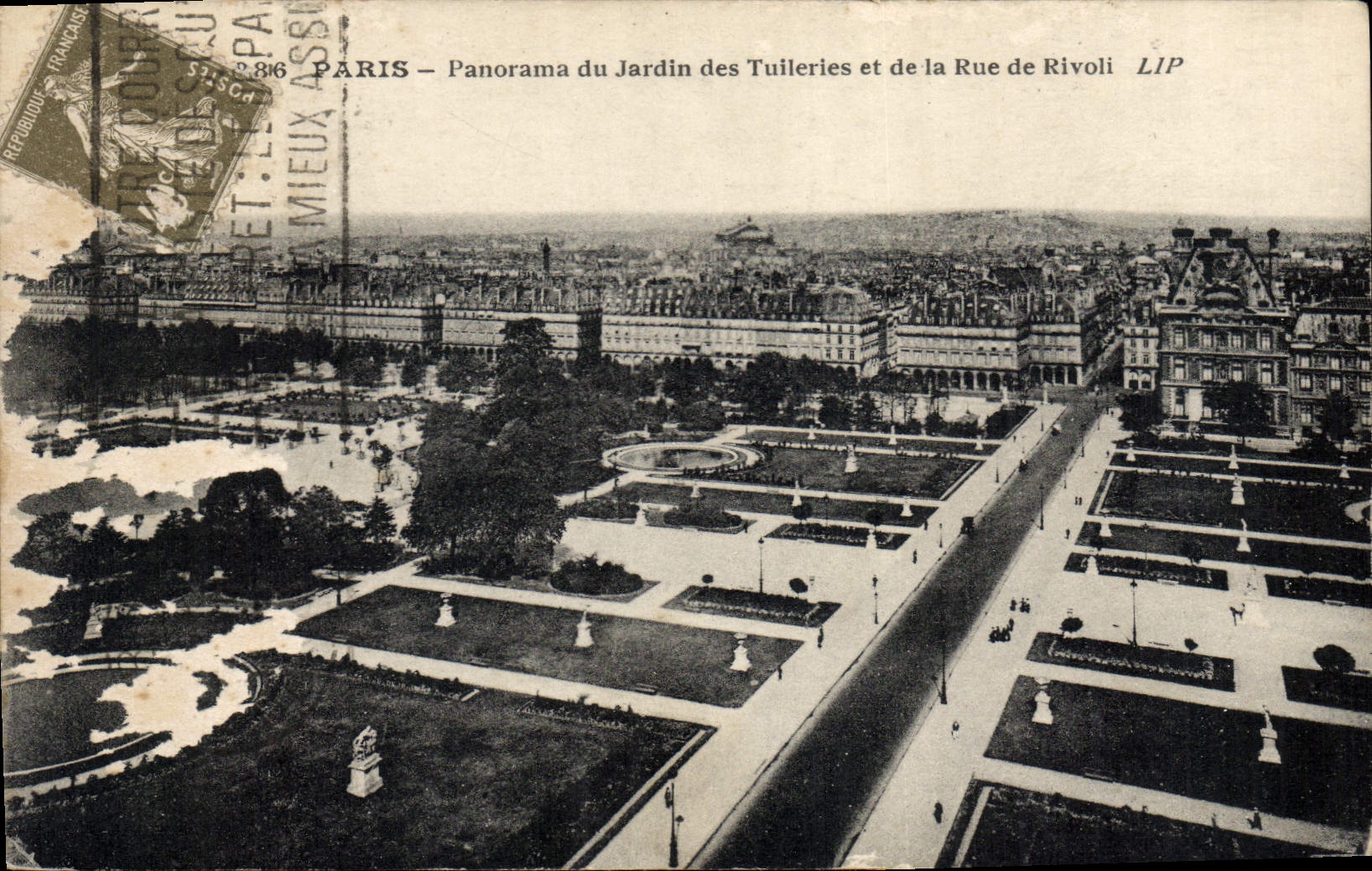 CPA Paris Panorama du Jardin des Tuileries et de la Rue De Rivoli
