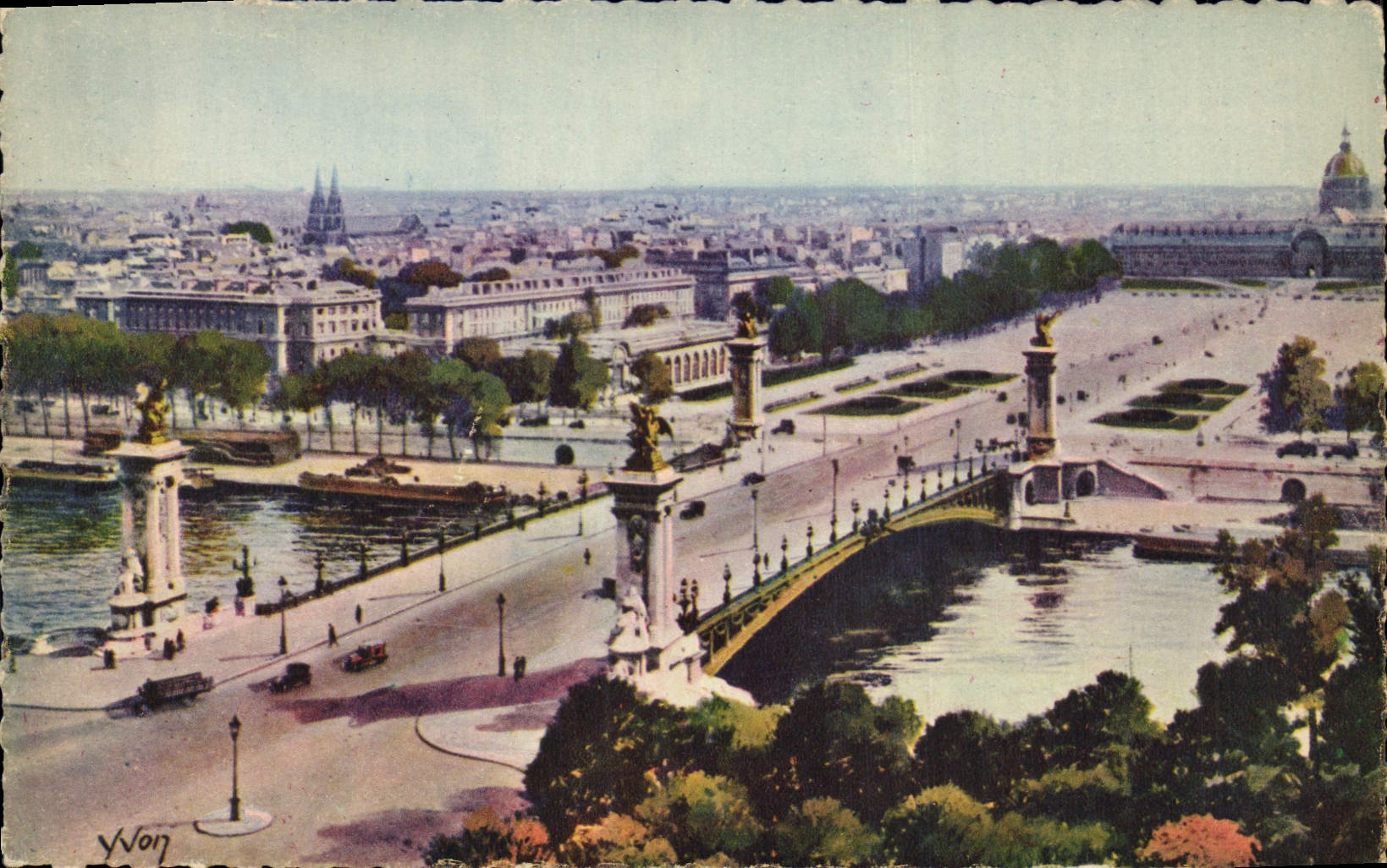 CPA Paris Le pont Alexandre III et l'esplanade des Invalides