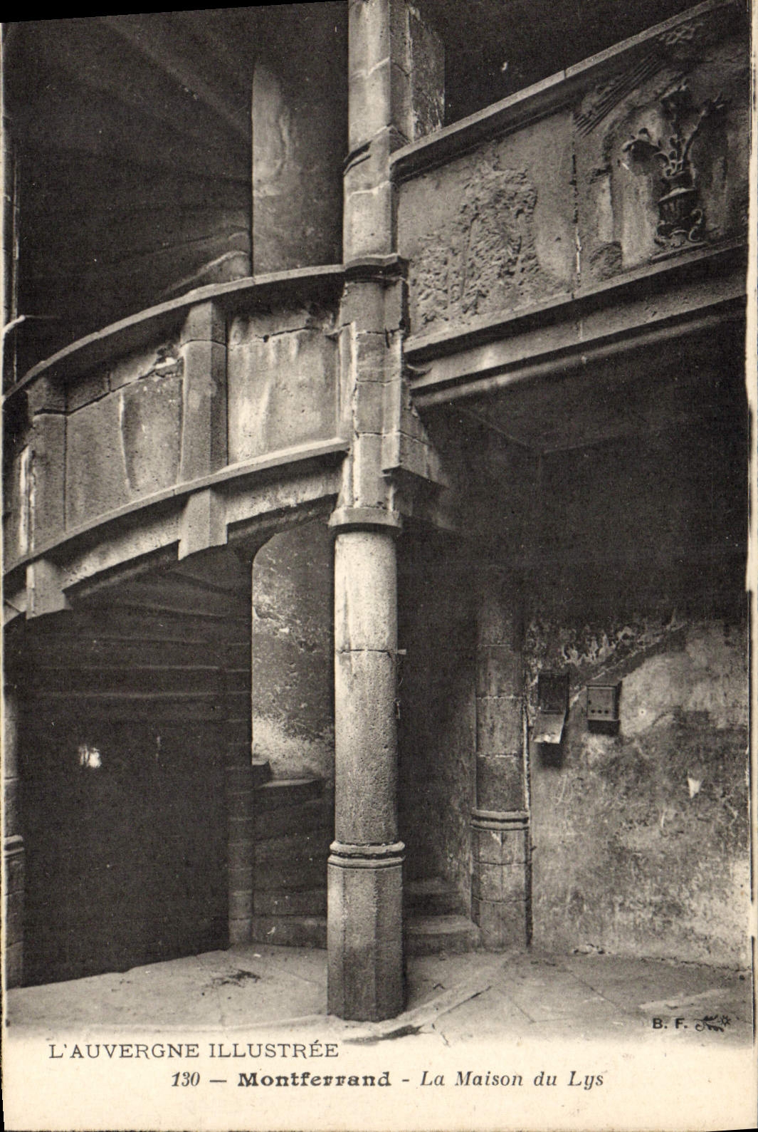 VINTAGE POSTCARD Illustrated Auvergne Montferrand the House of the Lily