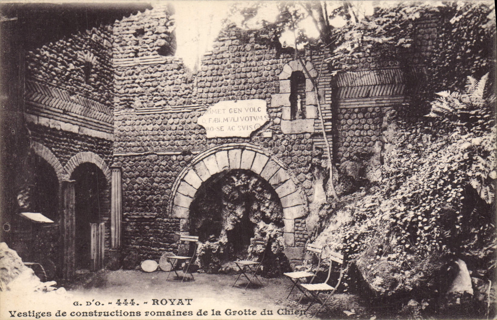 VINTAGE POSTCARD Royat Vestiges of Roman constructions of the cave of the dog