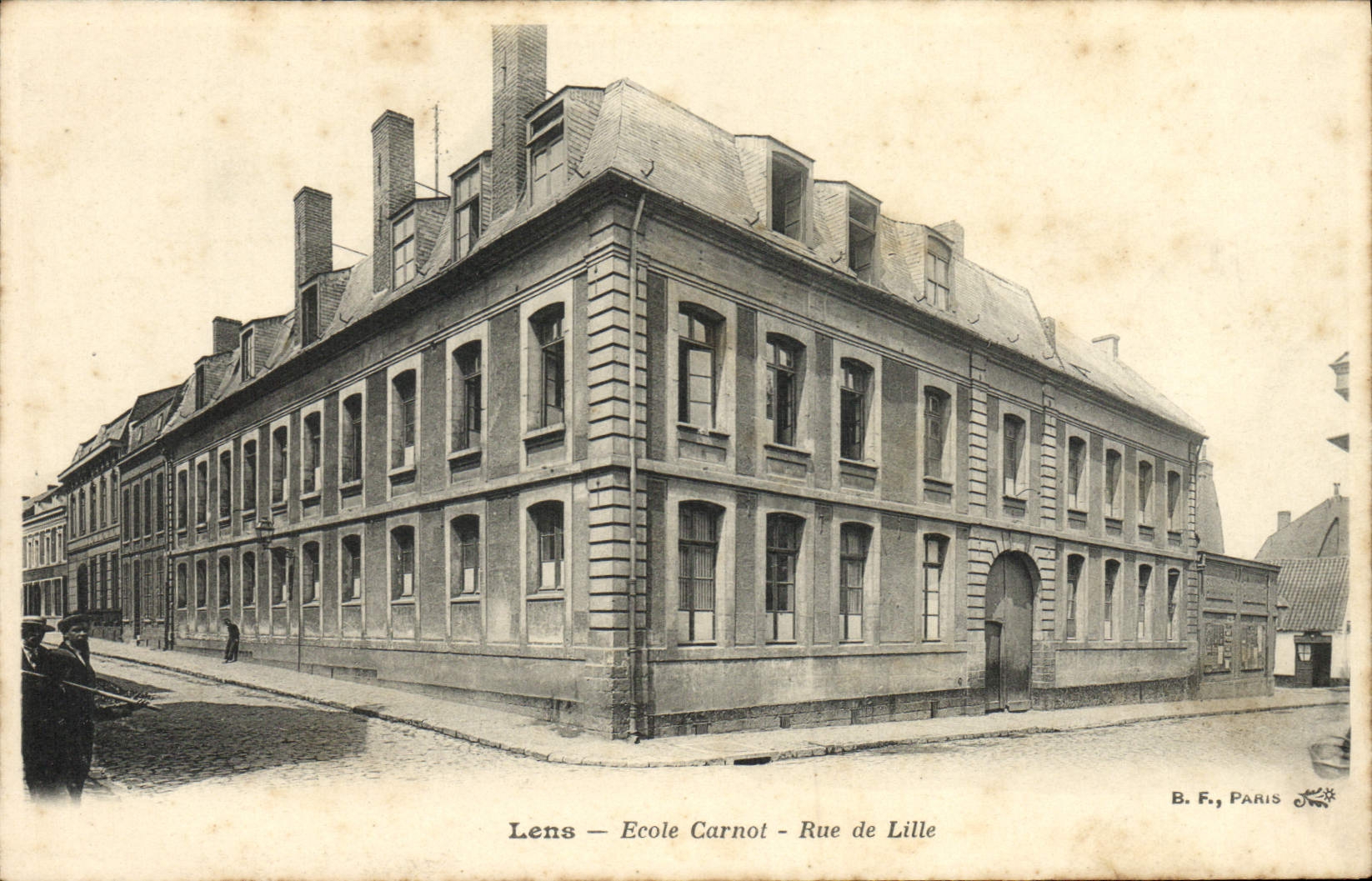 VINTAGE POSTCARD School Carnot Street of Lille Lens