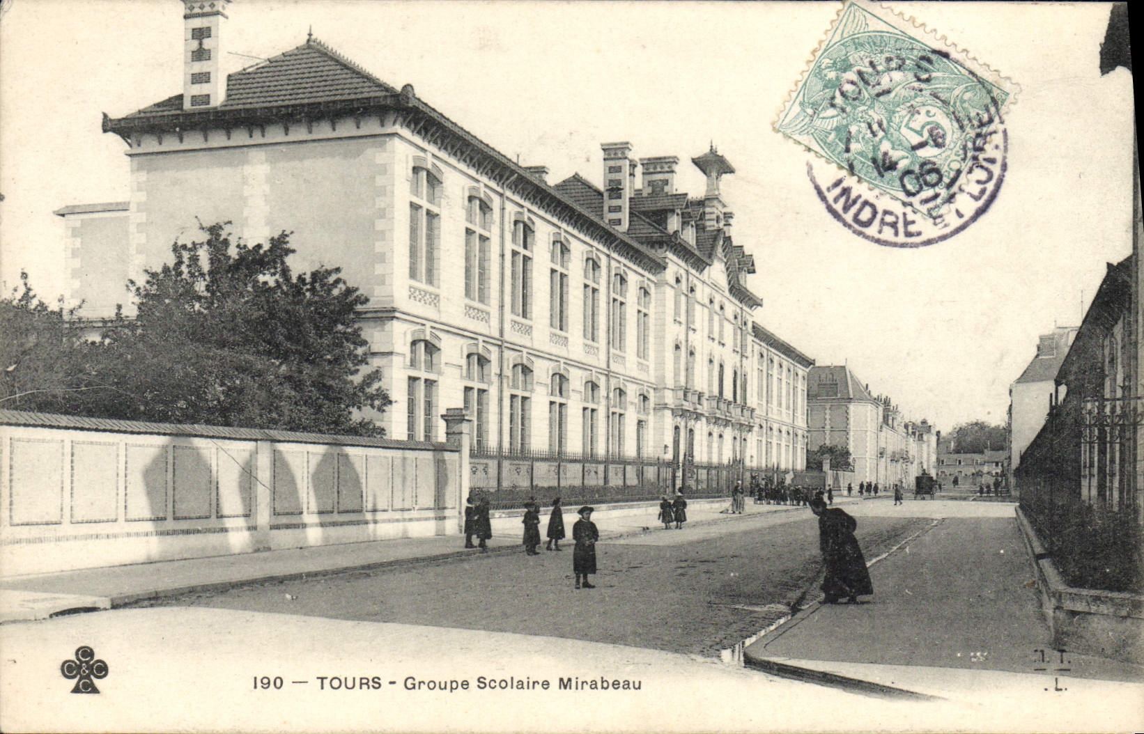 VINTAGE POSTCARD School Tours School complex Mirabeau