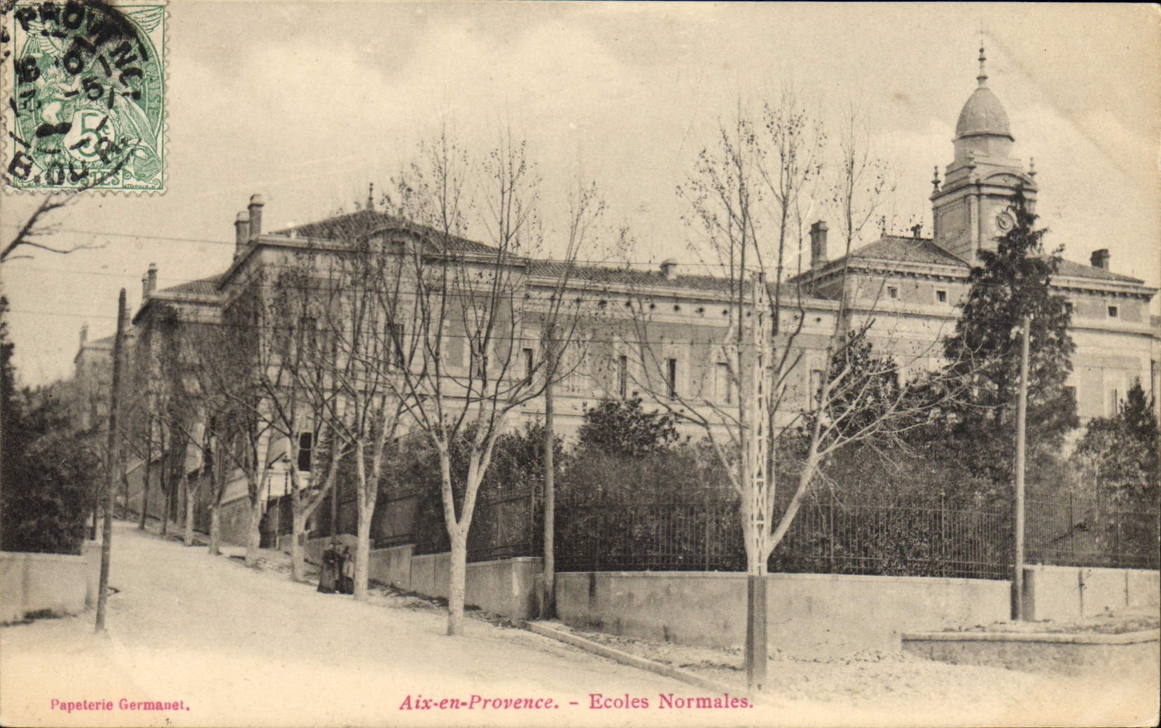 VINTAGE POSTCARD Teacher training schools Aix in Provence