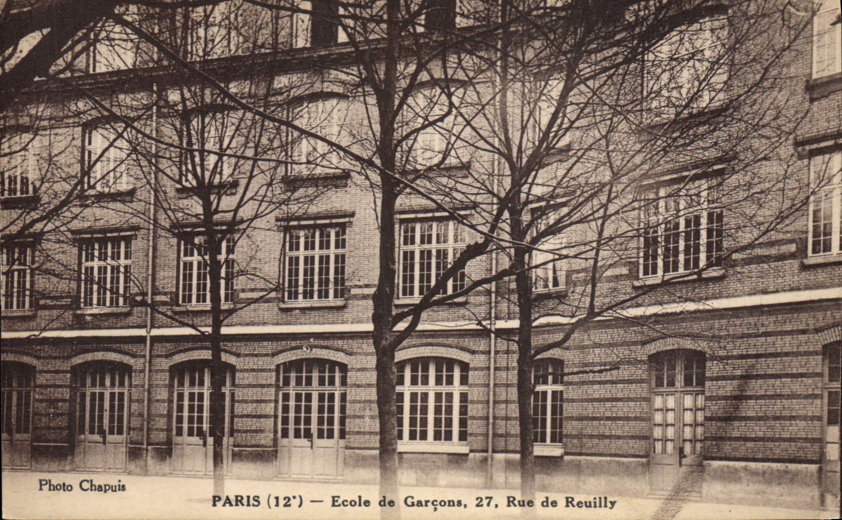 VINTAGE POSTCARD School of Boys Street of Reuilly Paris 12th