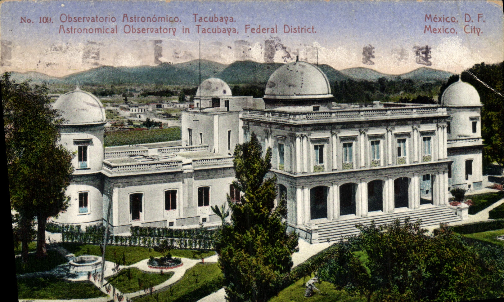 VINTAGE POSTCARD Mexico City Observatory Astronomico Tacubaya Mexico
