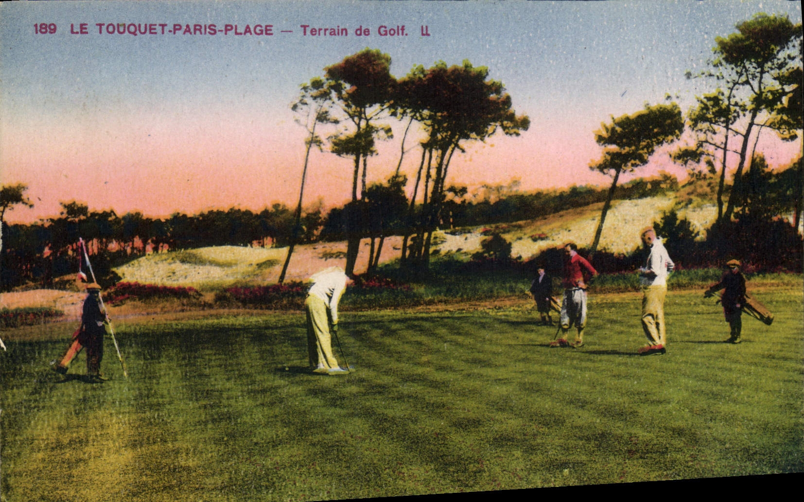 VINTAGE POSTCARD Touquet Paris Beach Golf course