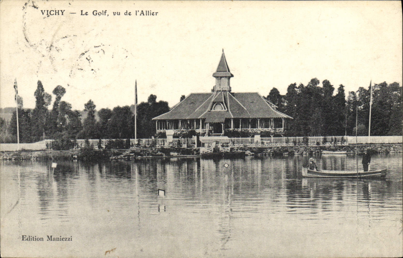 VINTAGE POSTCARD Vichy the Golf Seen De I' Allier