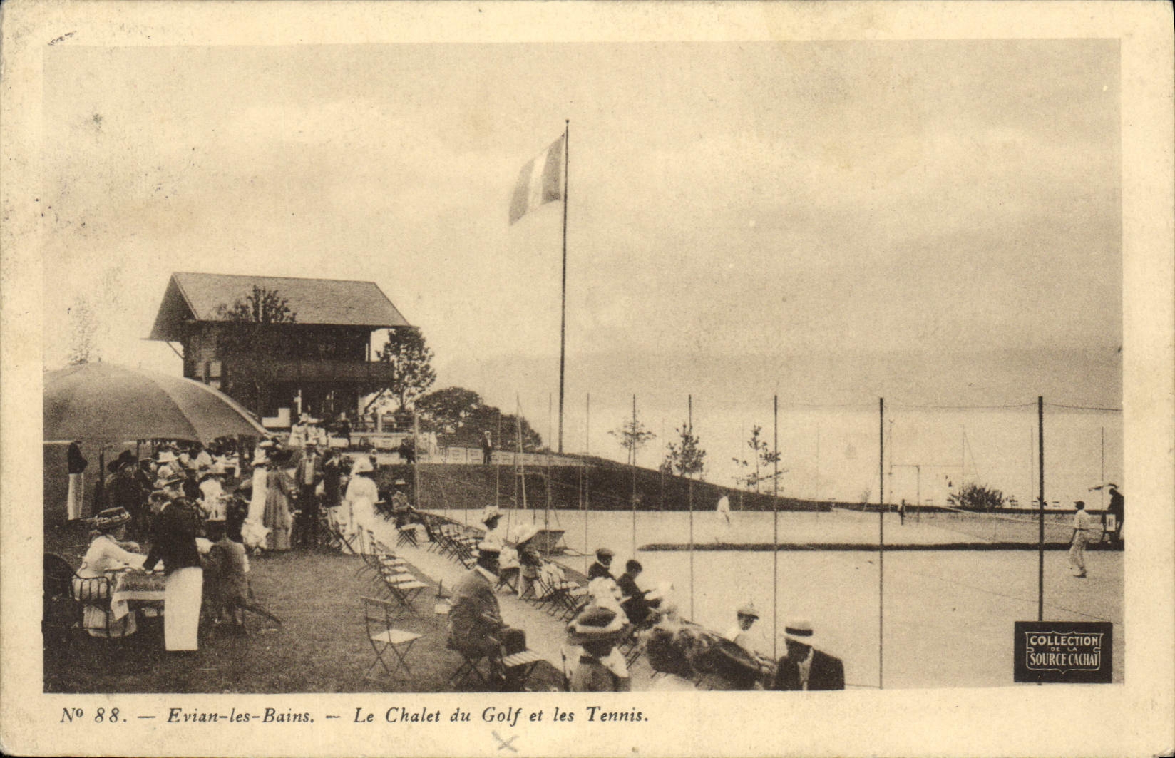 VINTAGE POSTCARD Evian Les Bains the Country cottage Of the Golf And Tennis