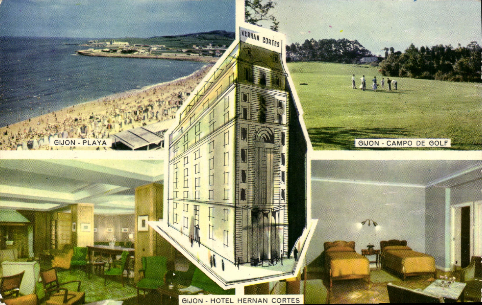 MODERN CARD Gijon Campo De Golf Gijon Hotel Hernan the Cortes