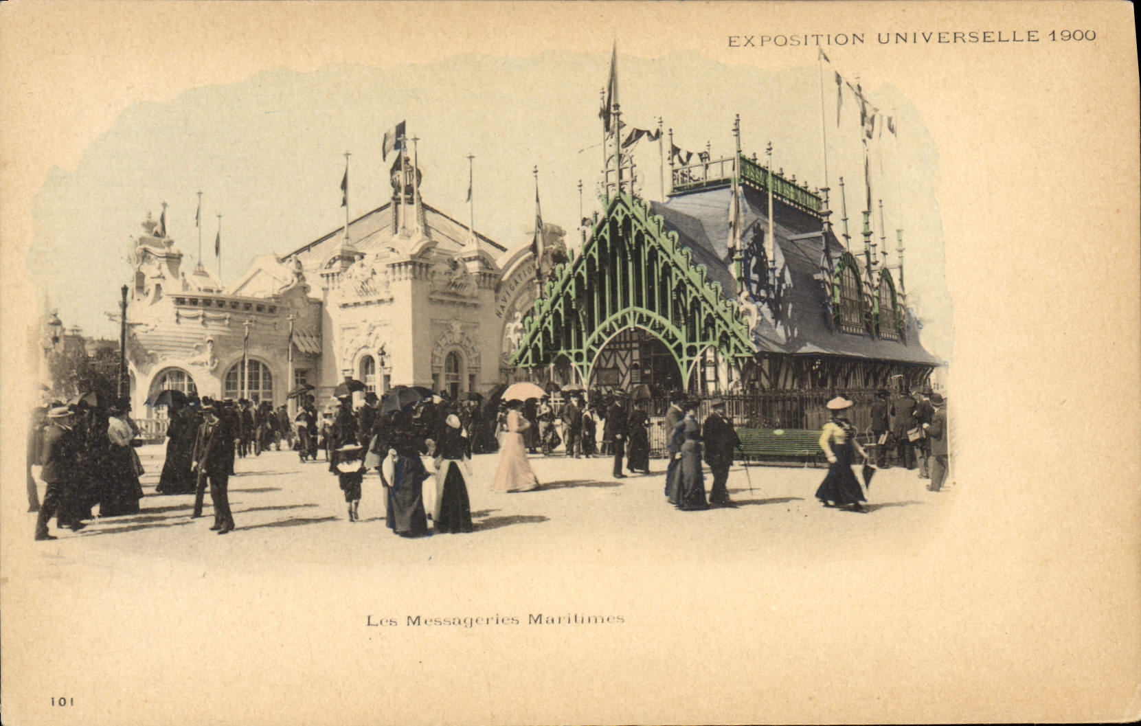 CPA Bateau Paris Exposition universelle 1900 Les Messageries Maritimes