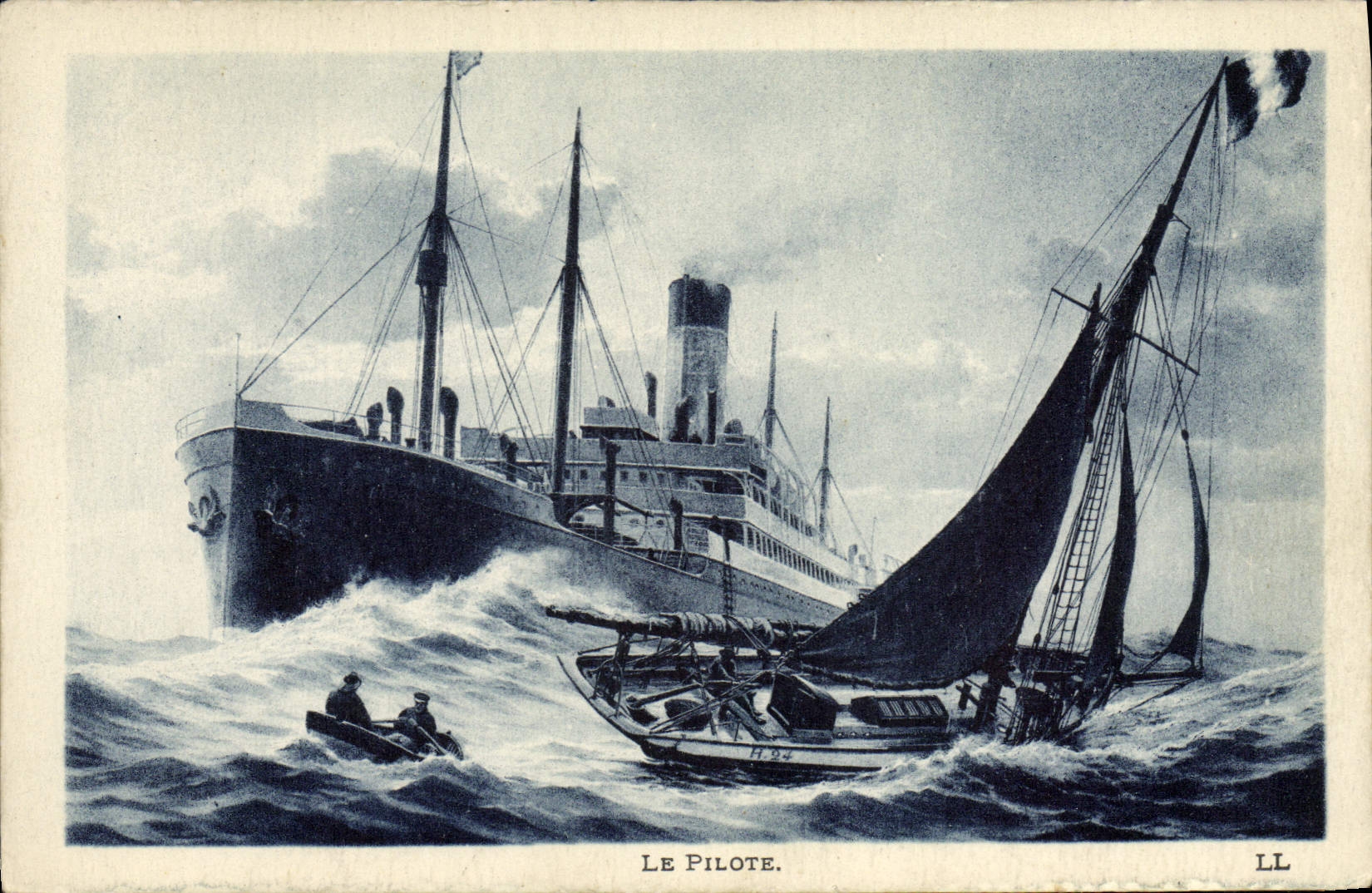 CPA Bateau Paquebot Le pilote