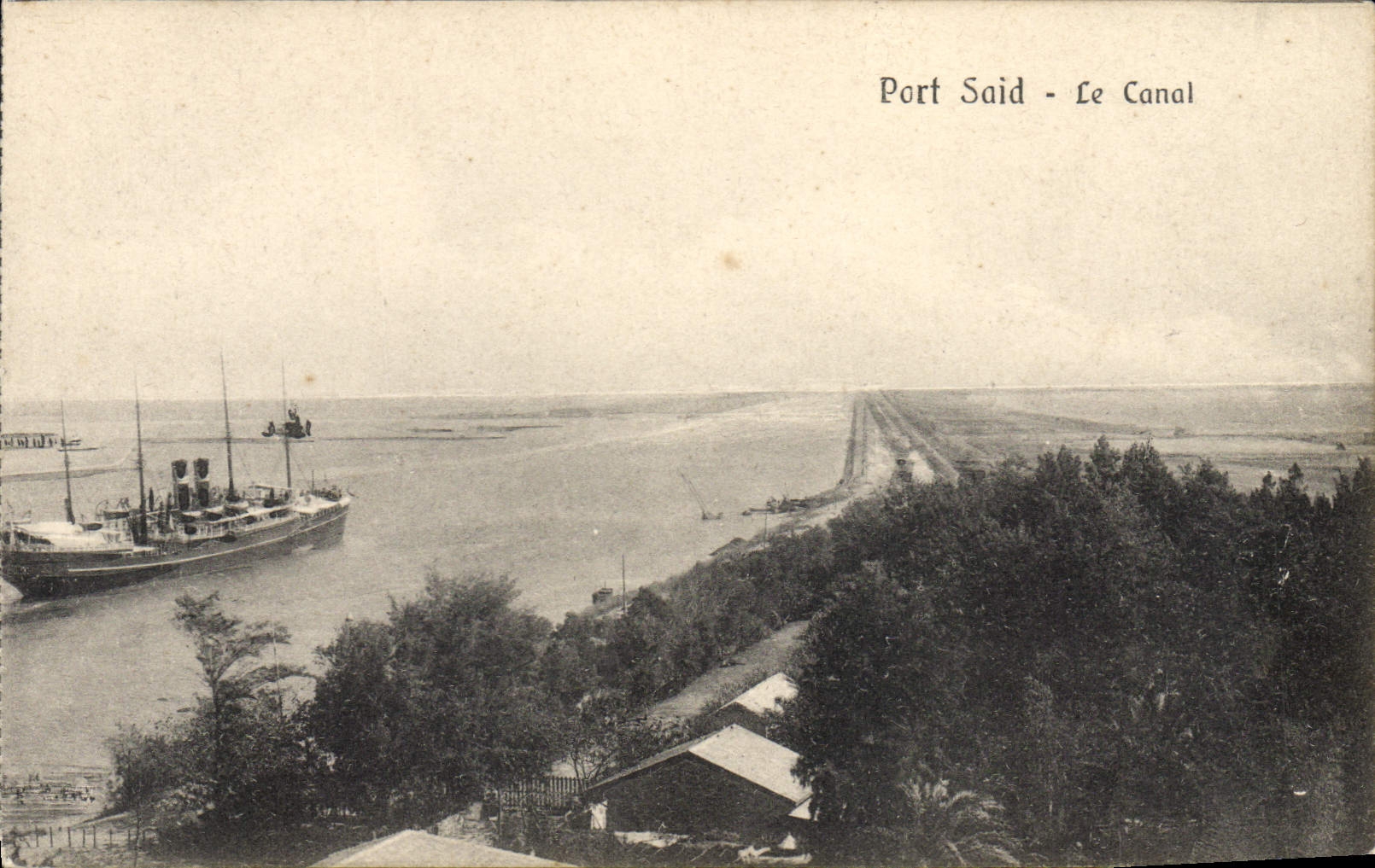 VINTAGE POSTCARD Boat Port Saïd Steamer the canal Egypt Egypt