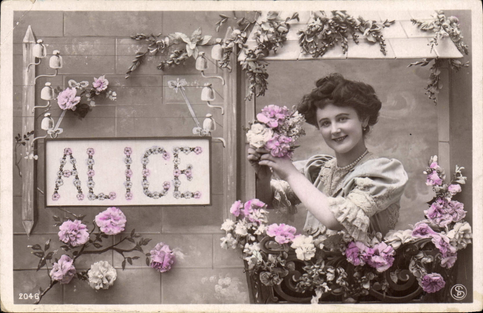 CPA Fantaisie Prenom Alice