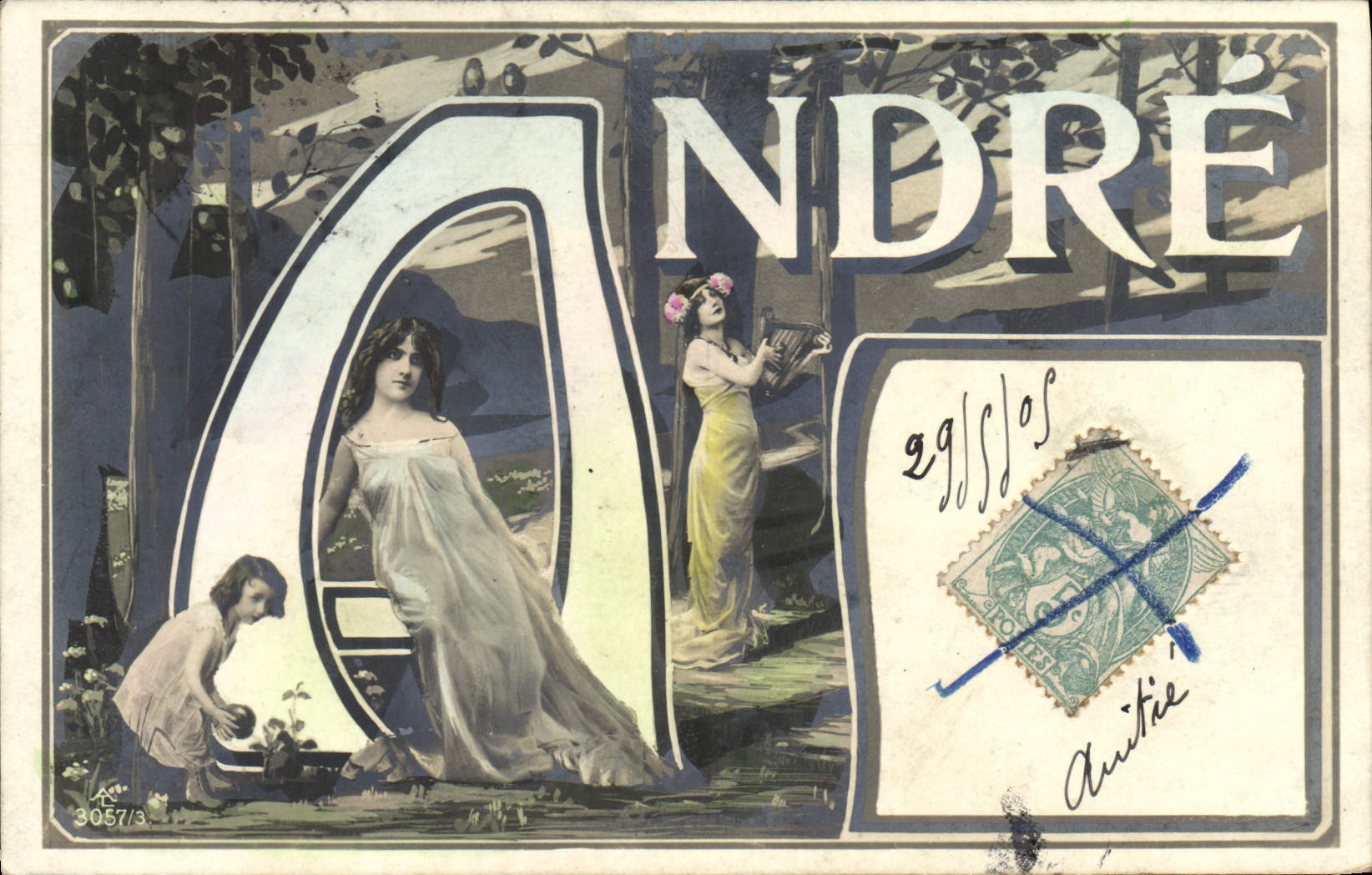 VINTAGE POSTCARD Fantasy First name Andre