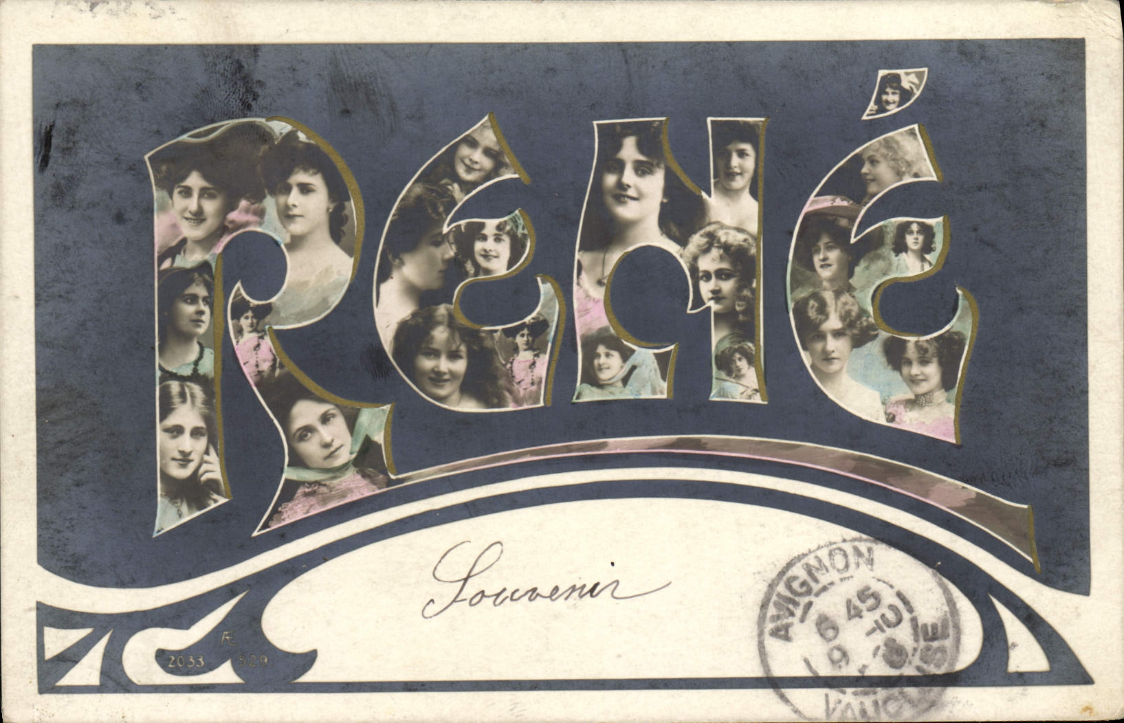 VINTAGE POSTCARD Fantasy Rene First name