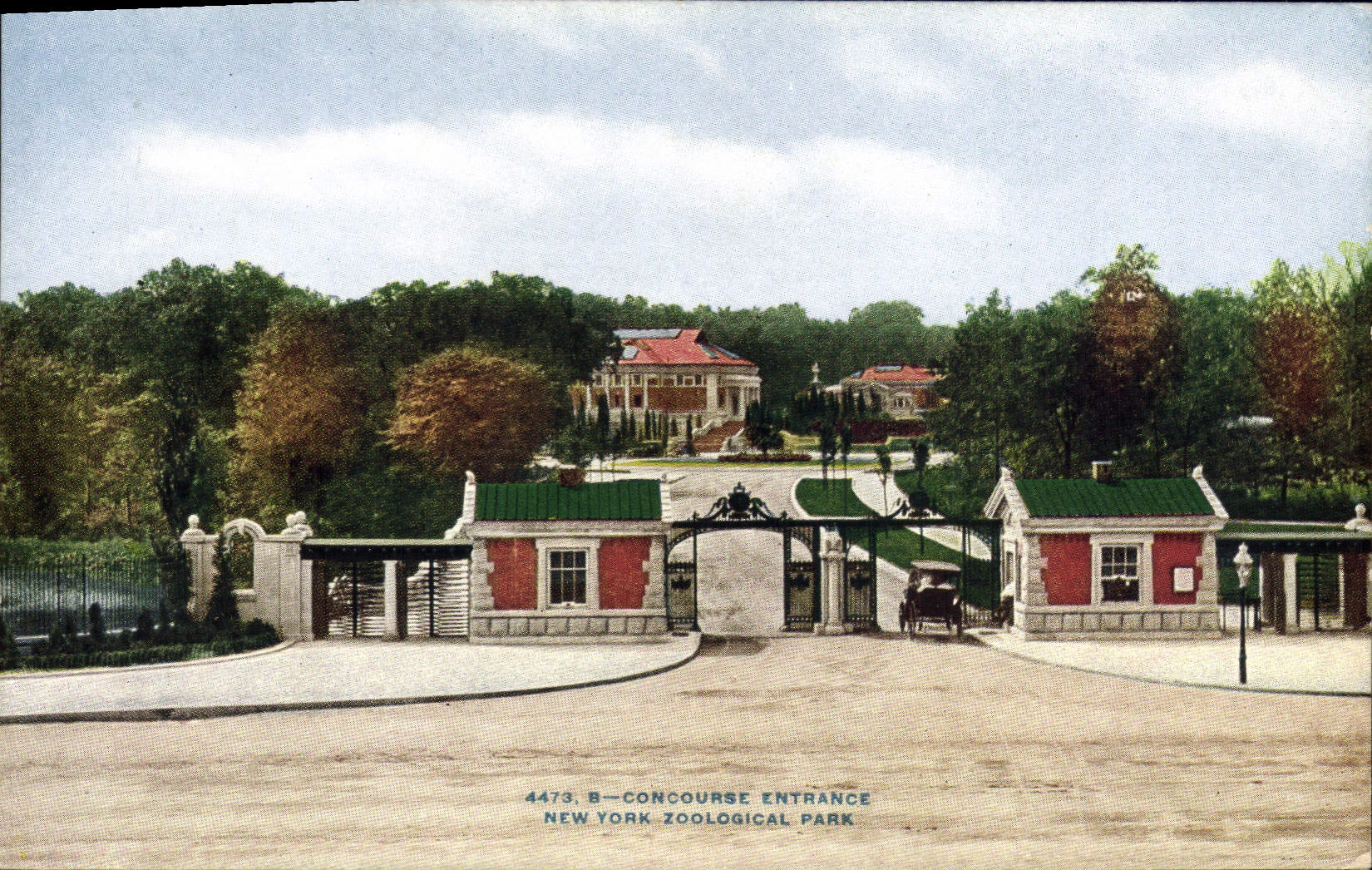 VINTAGE POSTCARD Zoo Concourse Fan-in New York zoological park
