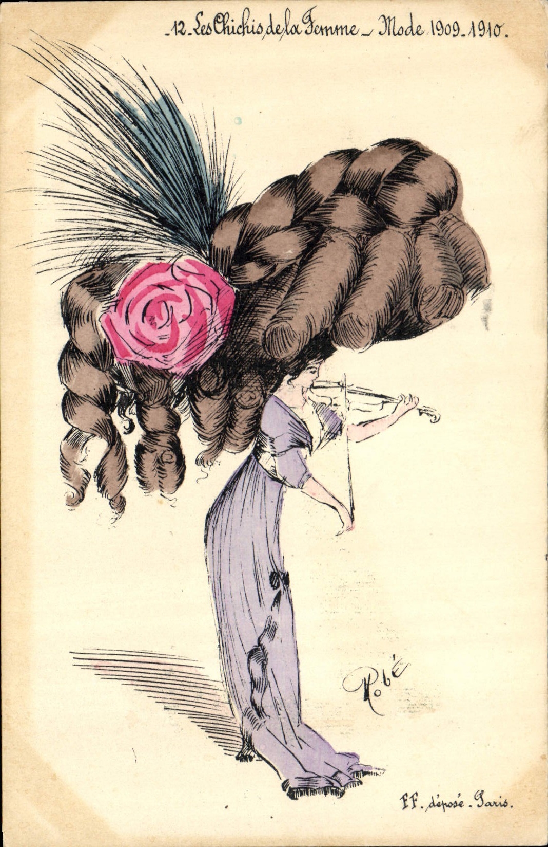 CPA Fantaisie Illustrateur Femme Les chichis de la femme Mode 1909 1910 Coiffe Coiffeur